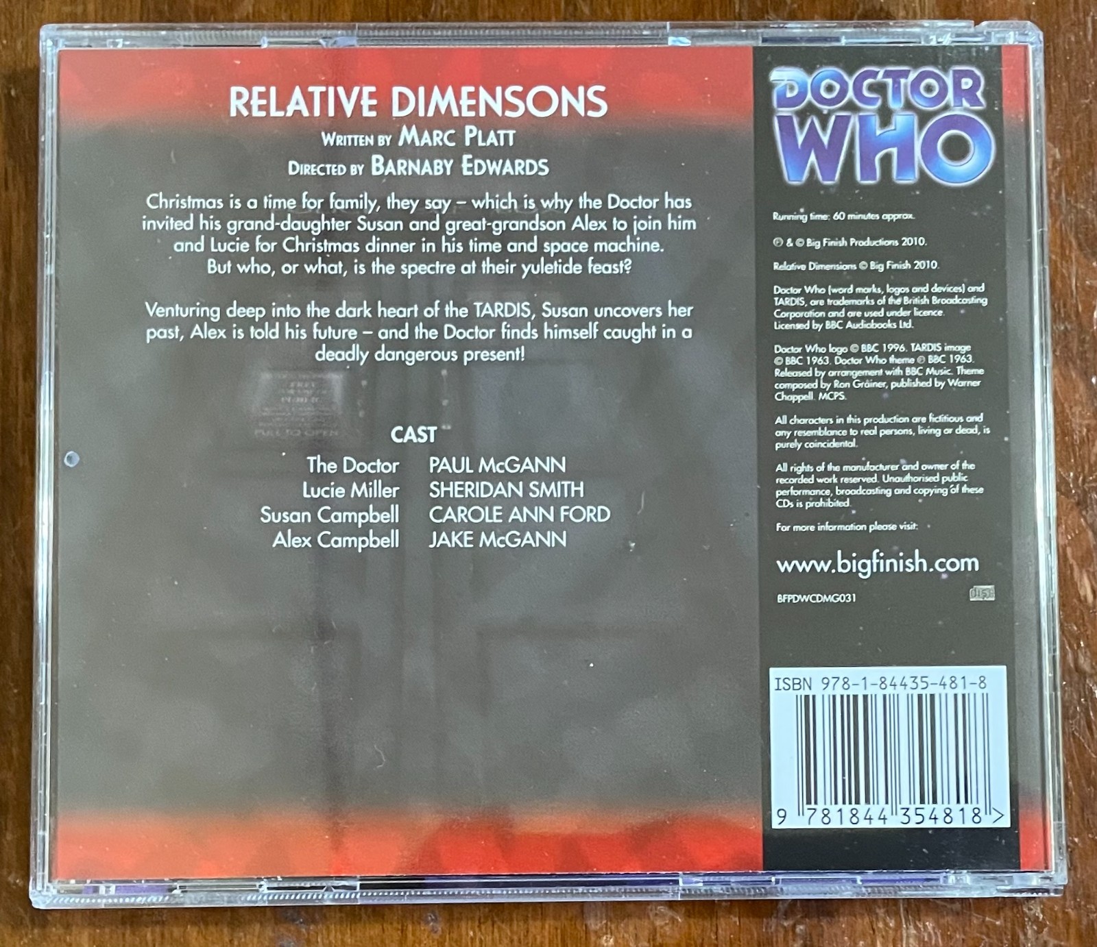 Doctor Who Relative Dimensions Marc Platt CD Audiobook 2010 Paul McGann Jake