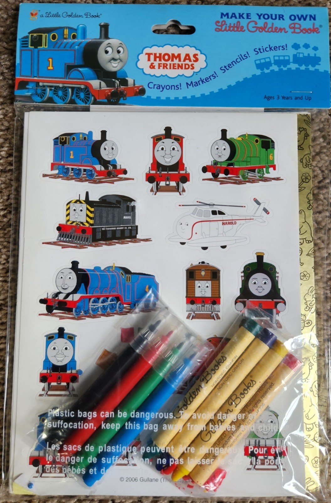 Thomas Train Tank Engine Make Your Own Little Golden Book Stickers Crayons NEW