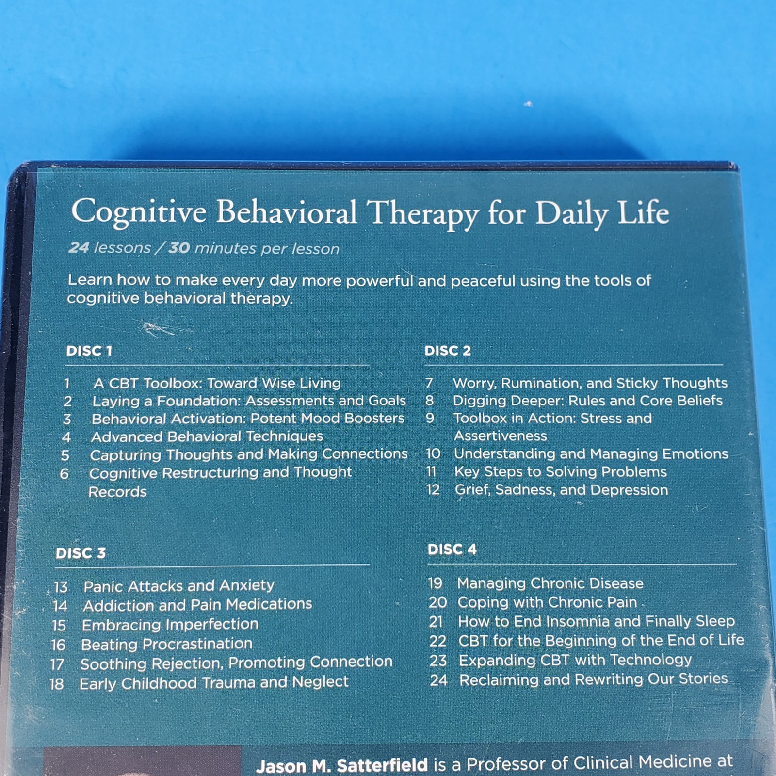 DVD & GUIDBOOK Cognitive Behavioral Therapy Daily Life Jason M. Satterfield NEW