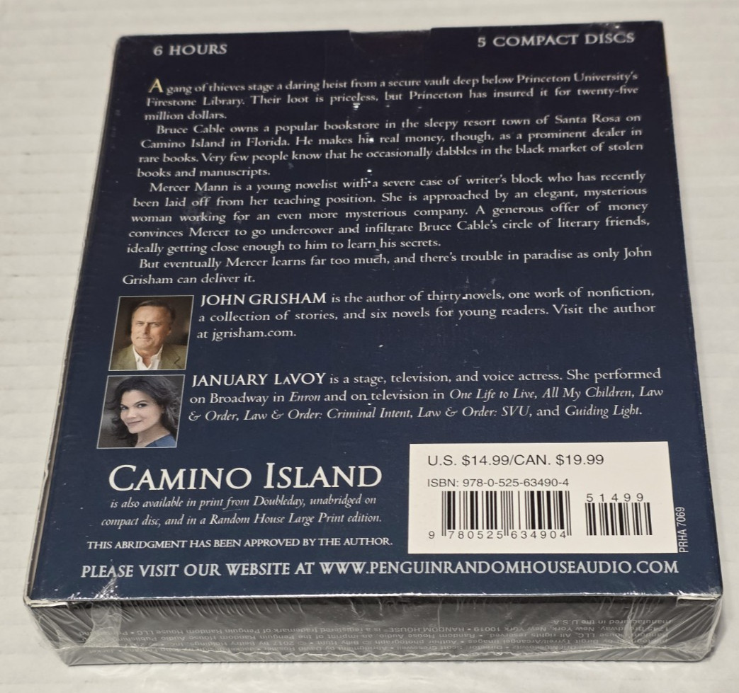 Camino Island : A Novel by John Grisham (2018, Compact Disc) NEW SEALED