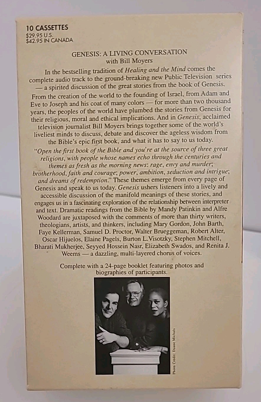 Genesis : A Living Conversation by Bill Moyers (1997, Audio Cassette, Unabridged