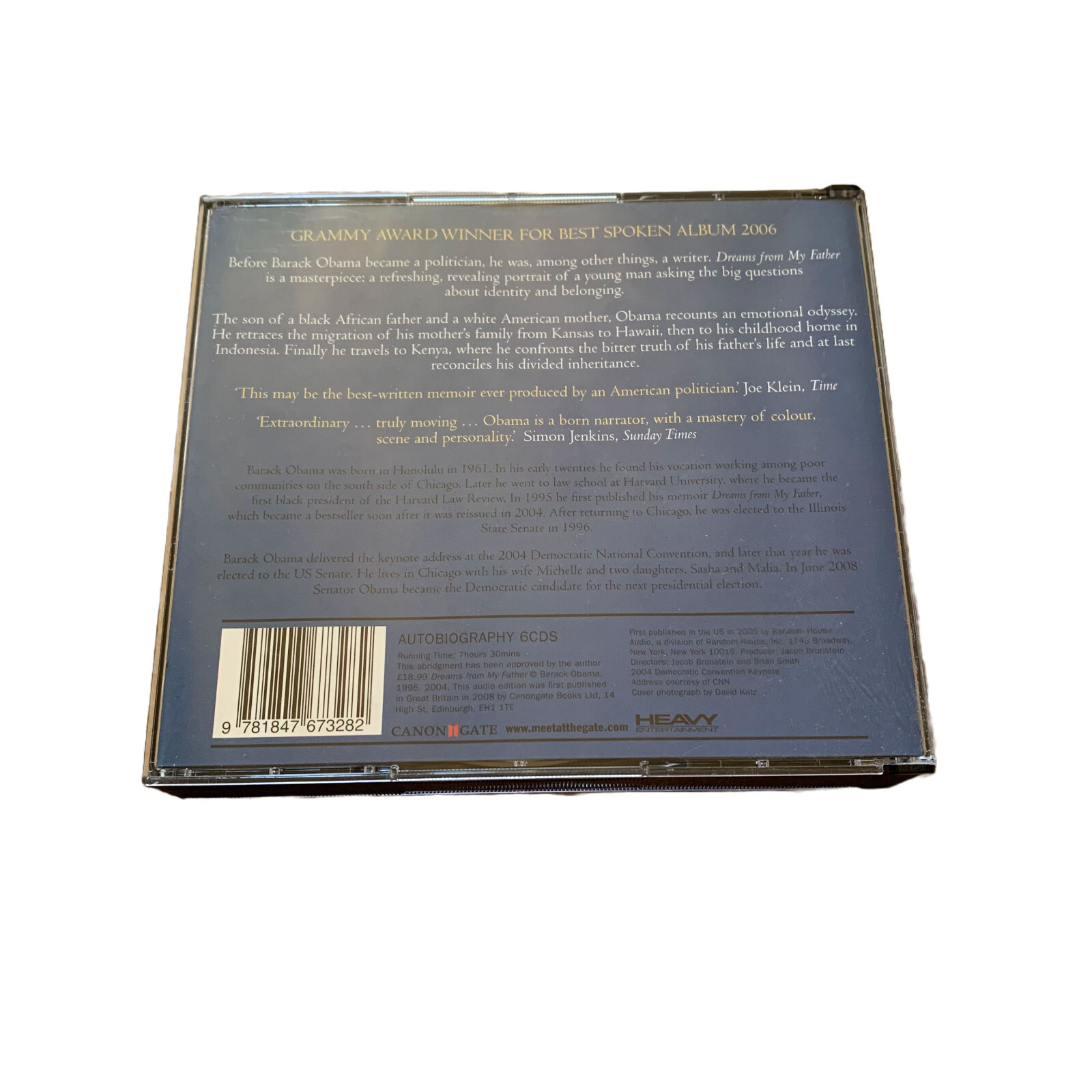 Dreams From My Father by Barack Obama Audio Book 6CD Box Set CRACKED CASE