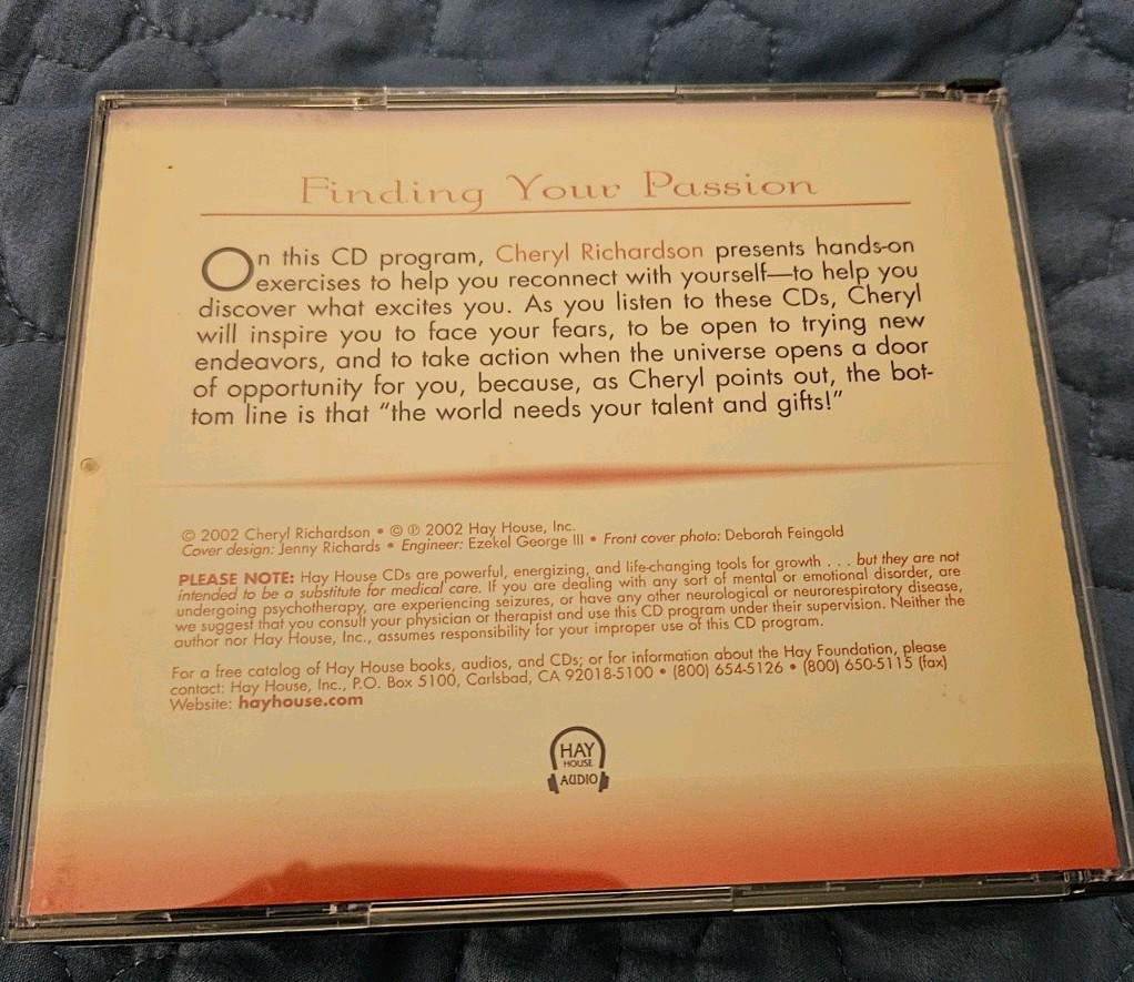 Finding Your Passion by Cheryl Richardson (2002, Four CD Set)