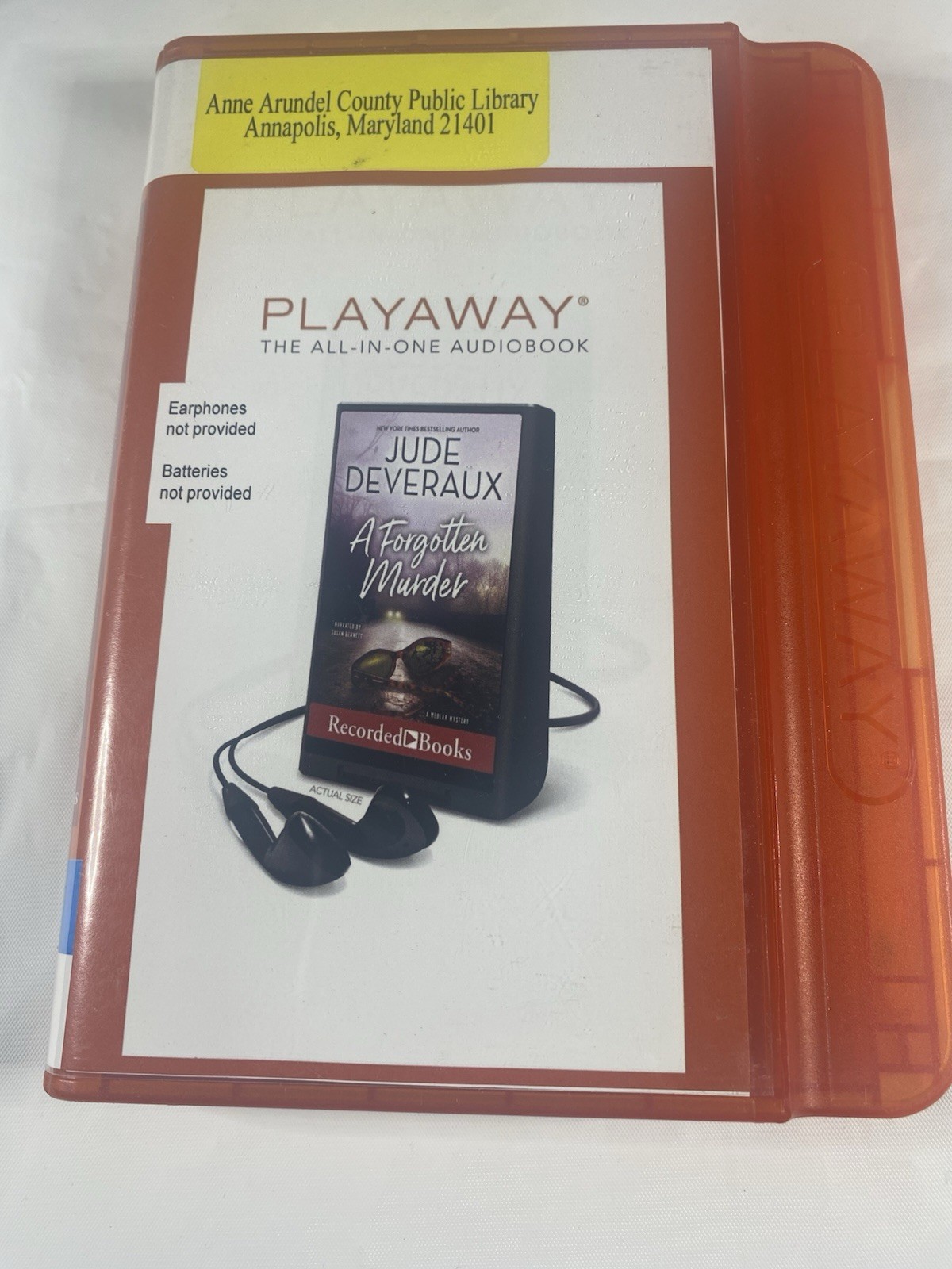A Forgotten Murder Jude Deveraux Playaway Audiobook Ex Library