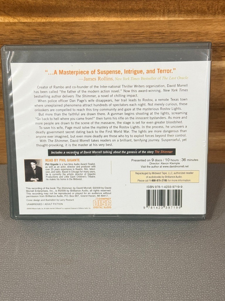 David Morrell The Shimmer Audiobook CD Unabridged 9 Disc Library Edition