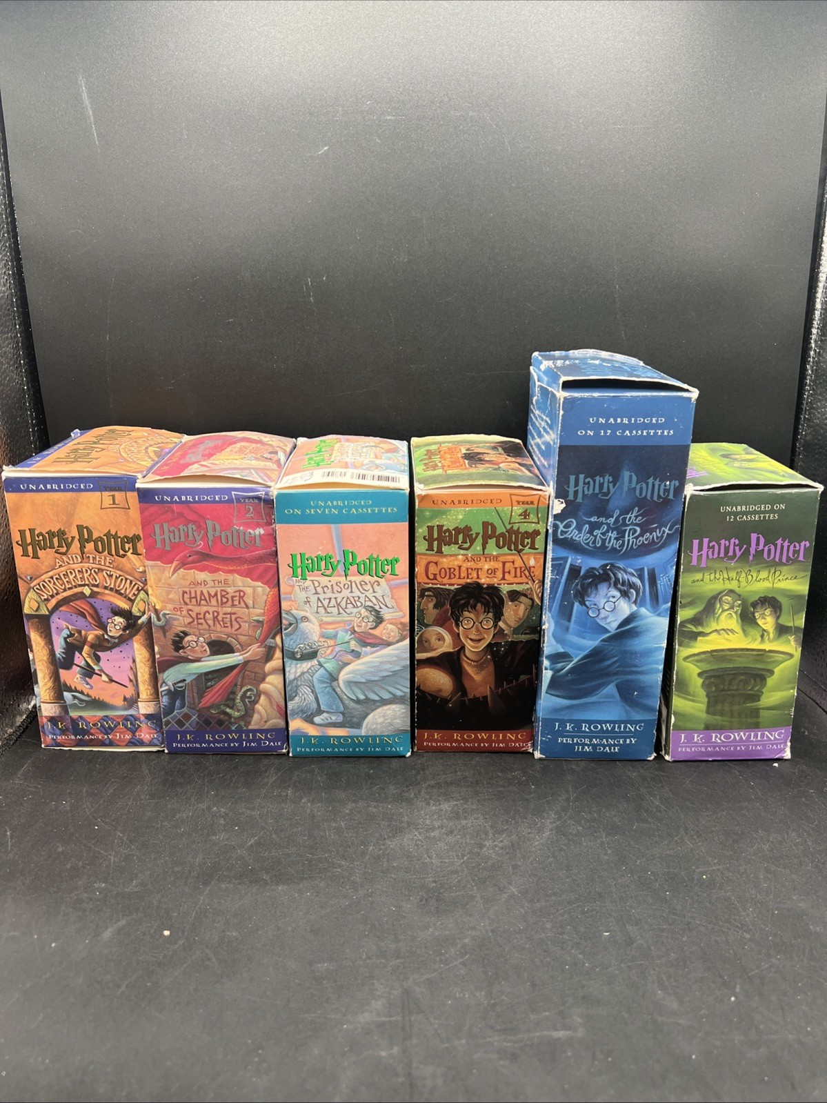 Harry Potter Audio Cassette Lot Jim Dale Unabridged Books 1-6 Tolkien Untested