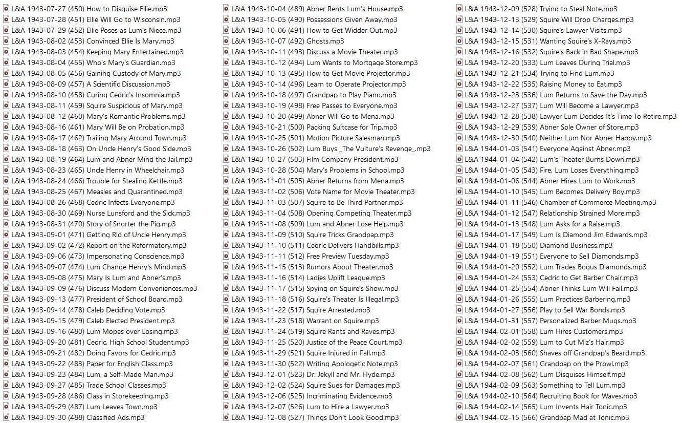 LUM AND ABNER 1943-1945 500+ Select Old Time Radio Shows MP3 On USB Flash Drive