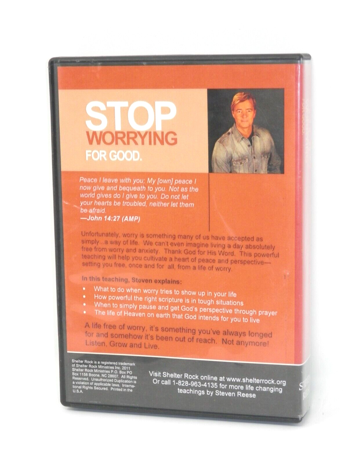 Stop Worrying For Good Steven Reese Audiobook — 4 Disks Shelter Rock Ministries