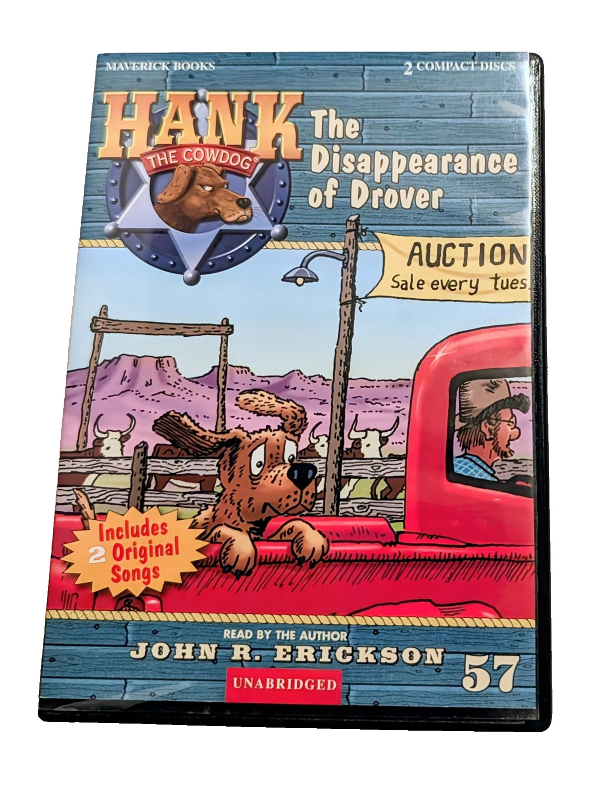 Hank the Cowdog #57 Audio Book 2 CDs +2 Songs Read by Author John Erickson A+ CD