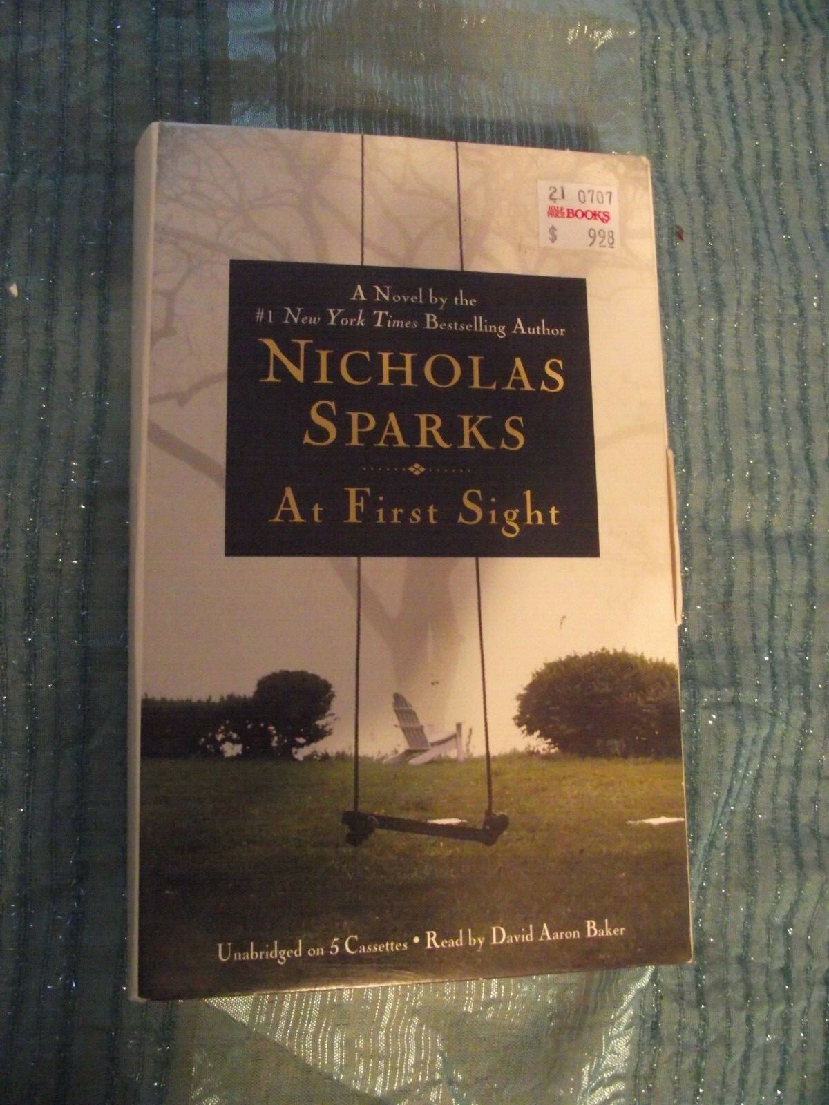AT FIRST SIGHT (2005, on 5 CASSETTEs) AUDIOBOOK. NICHOLAS SPARKS, DAVID BAKER