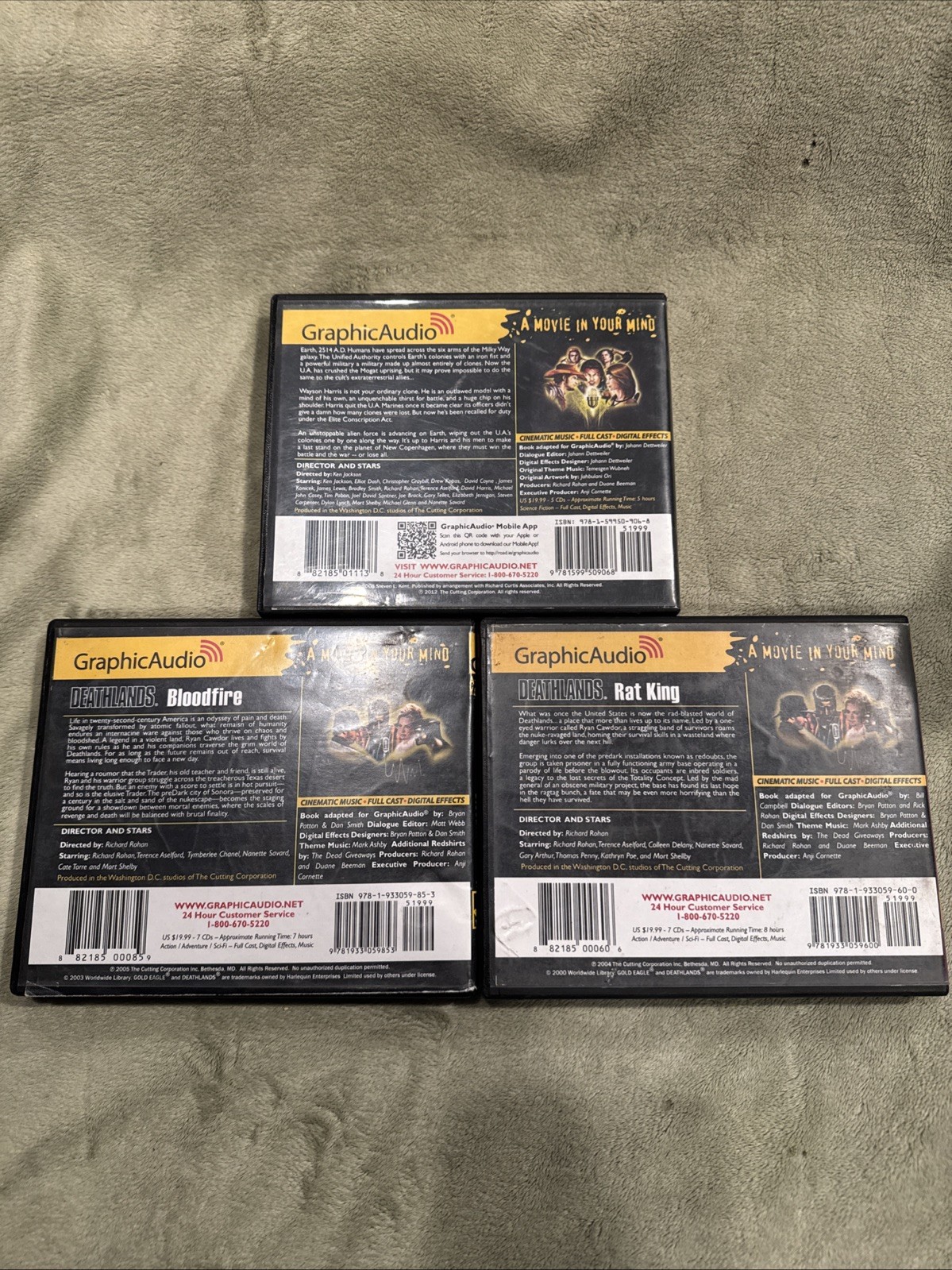 Graphic Audio 3x CD Lot Deathlands 51 + 64 + Rogue Clone 4 VG