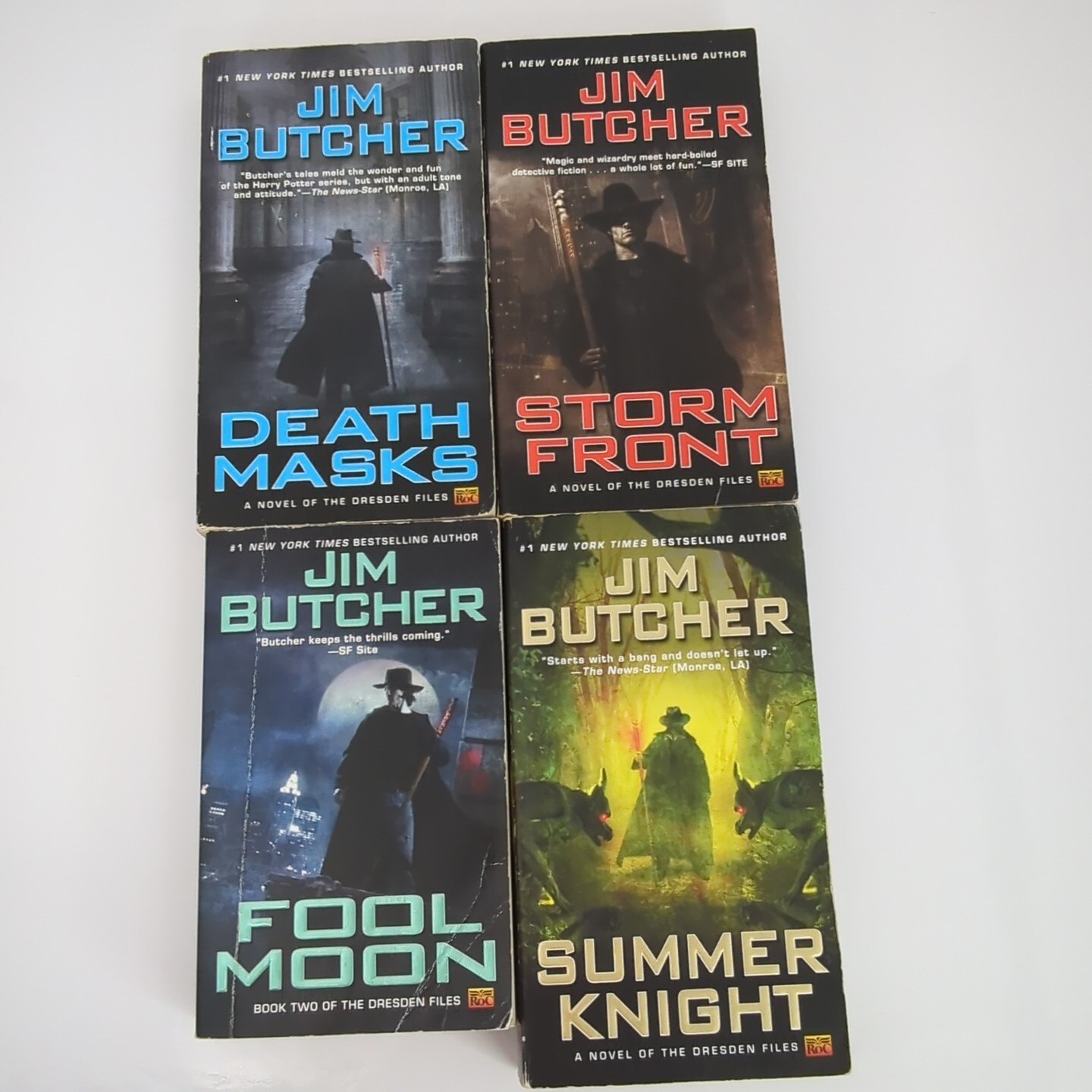 Dresden Files by Jim Butcher Fantasy Mystery Book 1, 2, 4 and 5 Storm Front +
