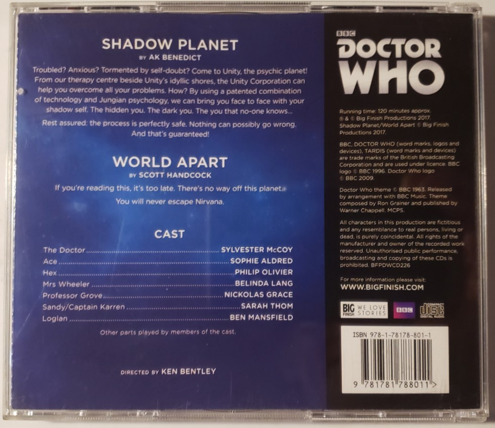 Doctor Who Main Range: #226-Shadow Planet / World Apart Big Finish Audio CD