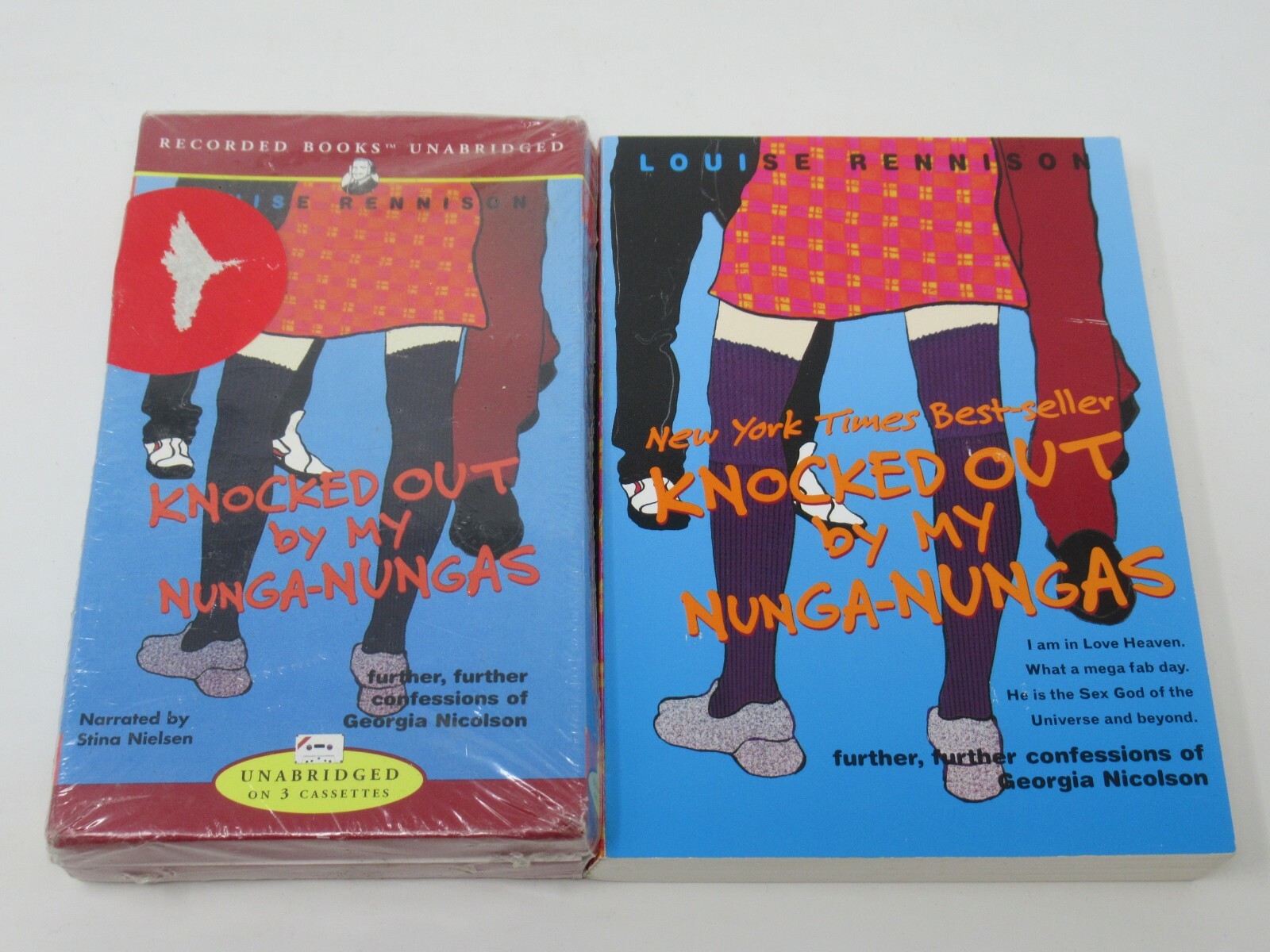 KNOCKED OUT BY MY NUNGA-NUNGAS 3-CASSETTE AUDIOBOOK & PAPERBACK BOOK, NEW