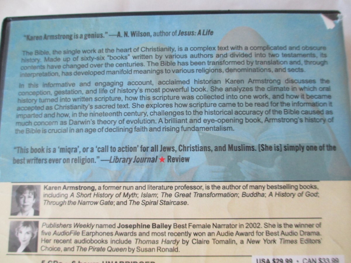 Bible Biography unabridged cd audio book Karen Armstrong books changed world