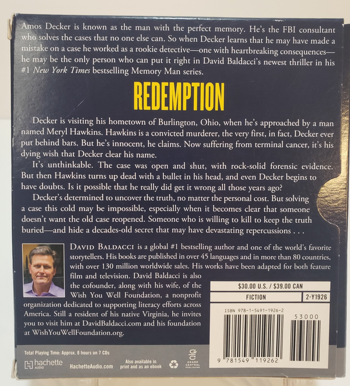 Redemption By David Baldacci, Audiobook Read By Kyf Brewer & Orlagh Cassidy 7 CD