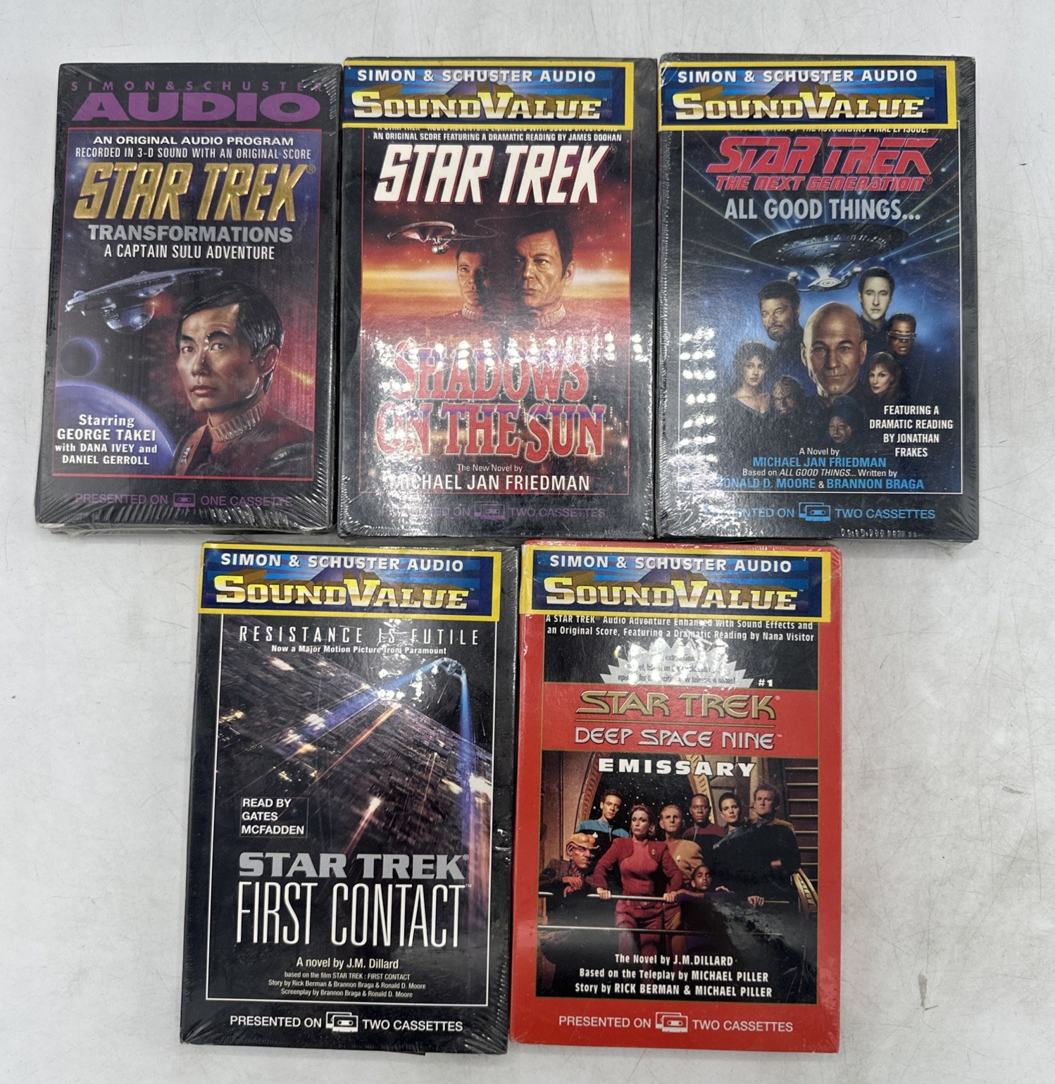 Star Trek Cassette Audio Book Lot Of 5 95-99 William Shatner Simon & Schuster