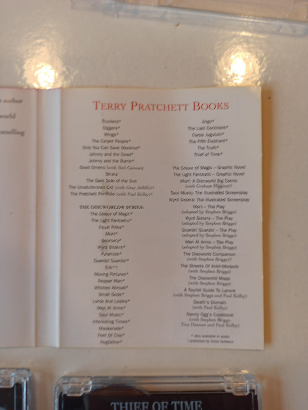 Rare Audio Cassette — Terry Pratchett — Thief Of Time Read By Tony Robinson