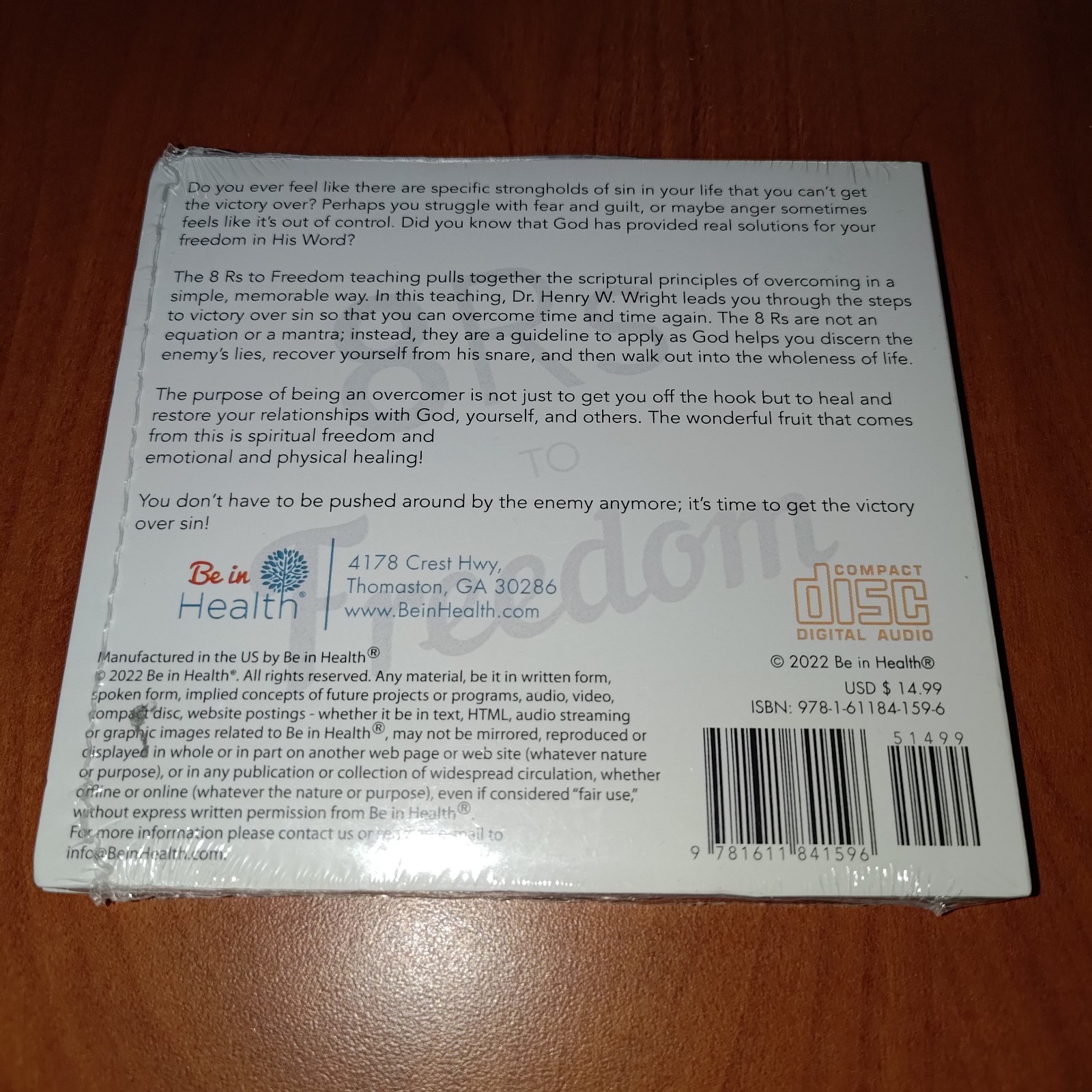 8 R’s to Freedom — Henry W. Wright CD Audiobook 2022 Be In Health New Sealed