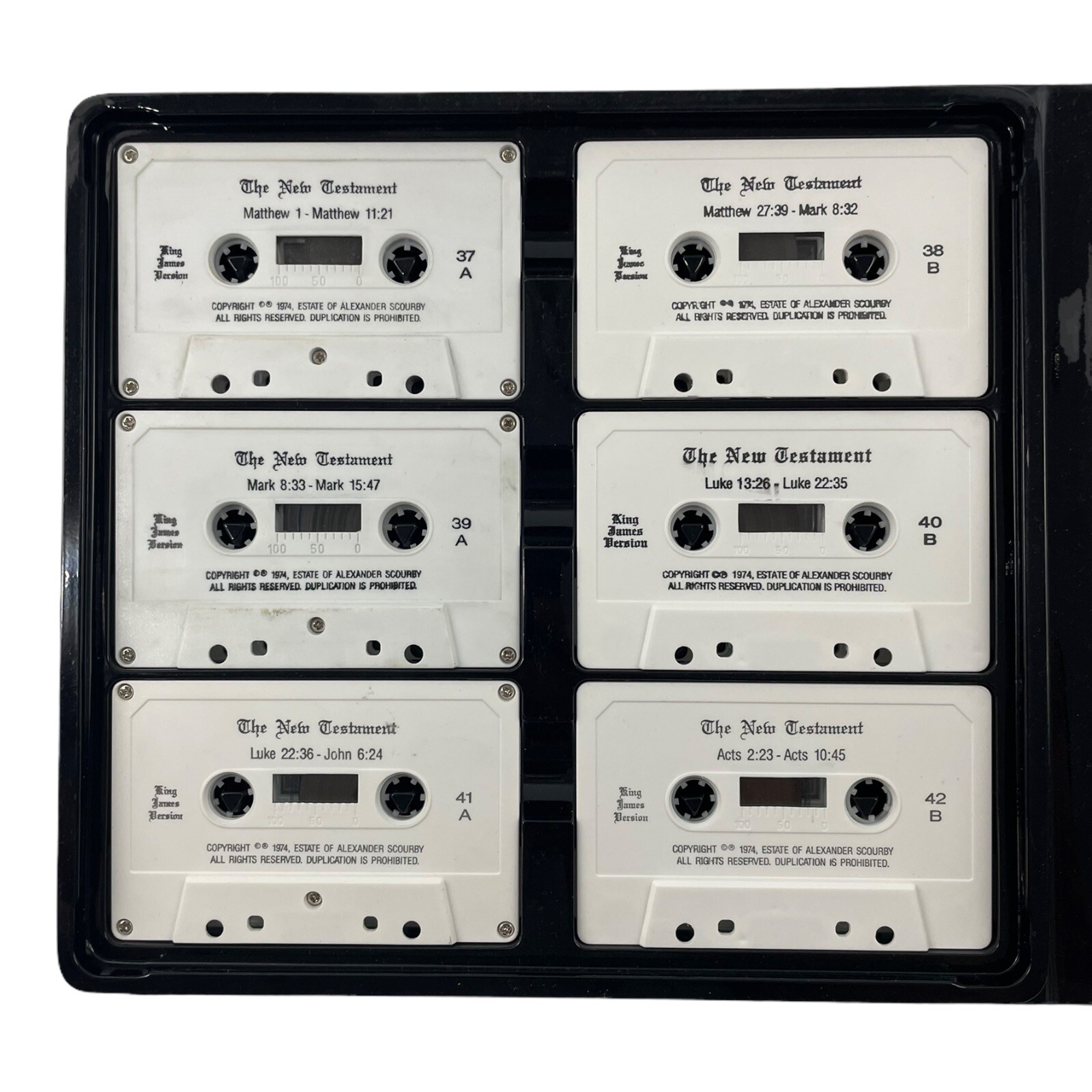 The Holy Bible New Testament Cassettes King James Version Alexander Scourby VTG