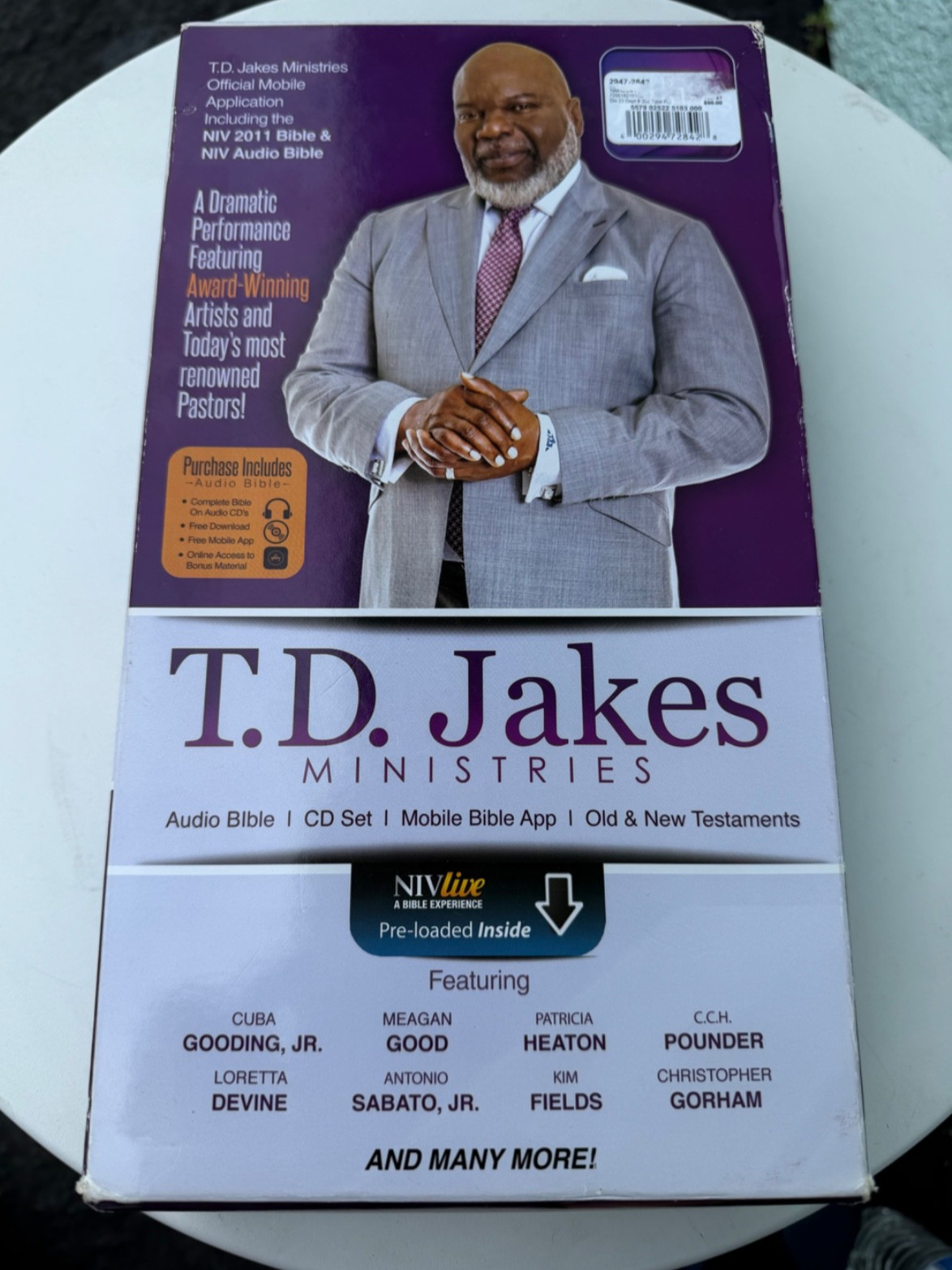 T.D. Jakes Ministries NIV Live Audio Bible Complete 79 CD Set + DVD Case Open Bo