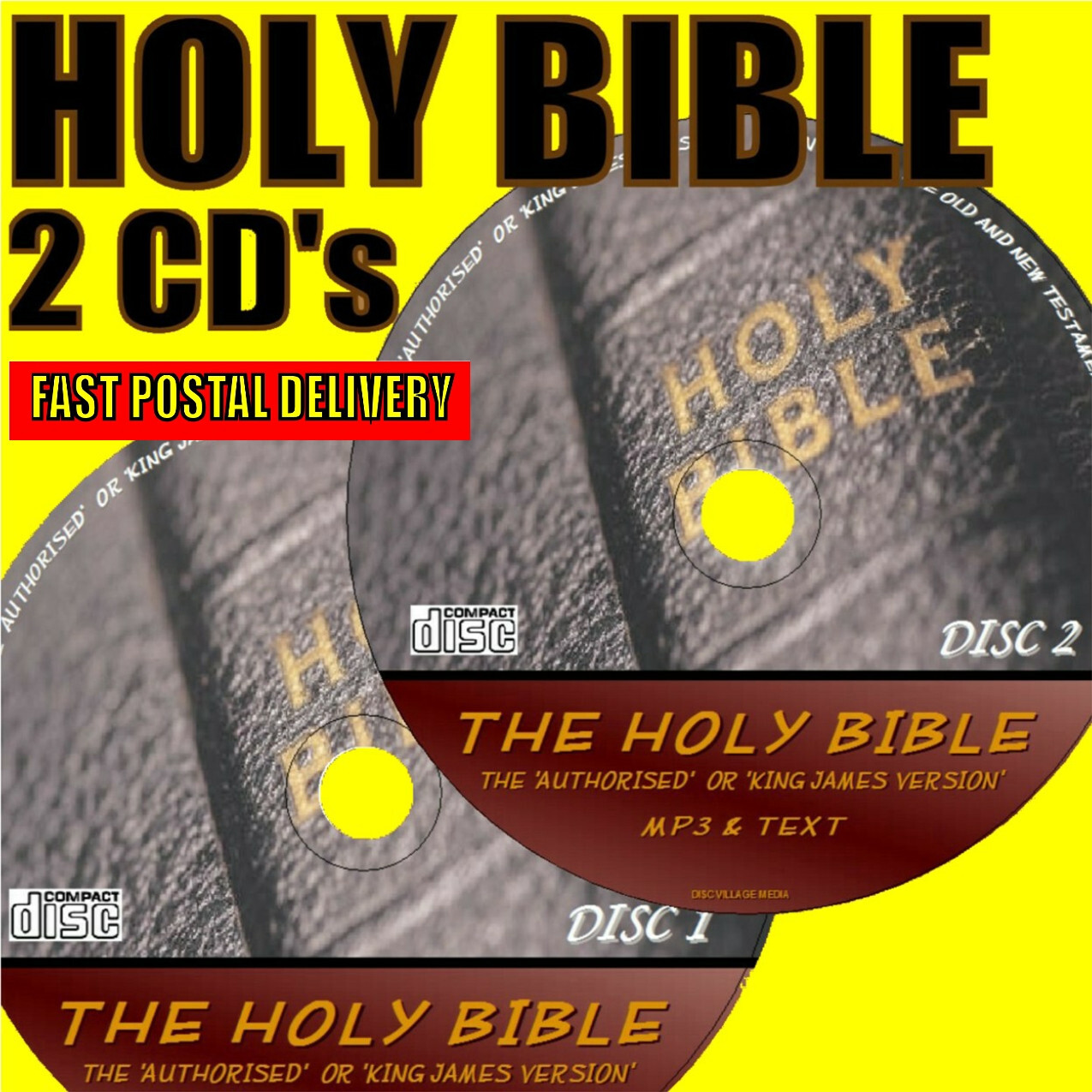King James Version Holy Bible OLD & NEW Testaments MP3 Audio Two X PC-CD ENGLISH