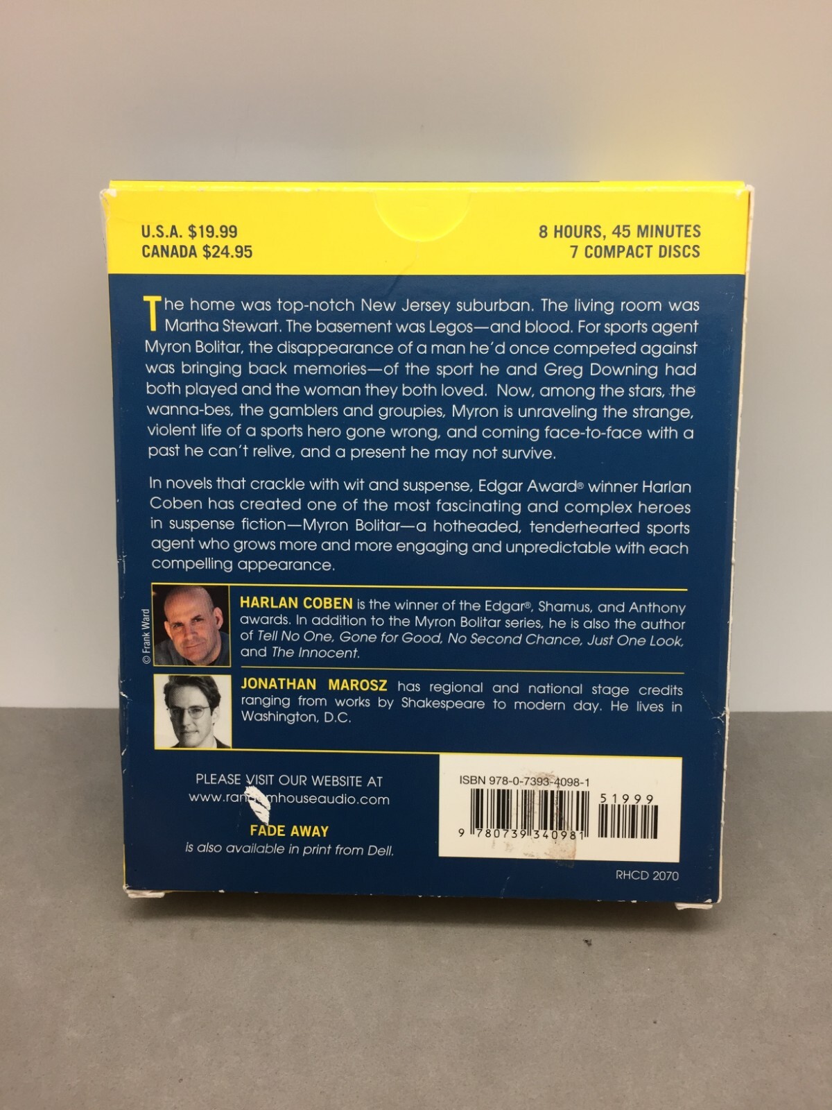 Audio Book Fade Away by Harlan Coben 7 Compact Disc Novel Sports Mystery 8+ Hrs