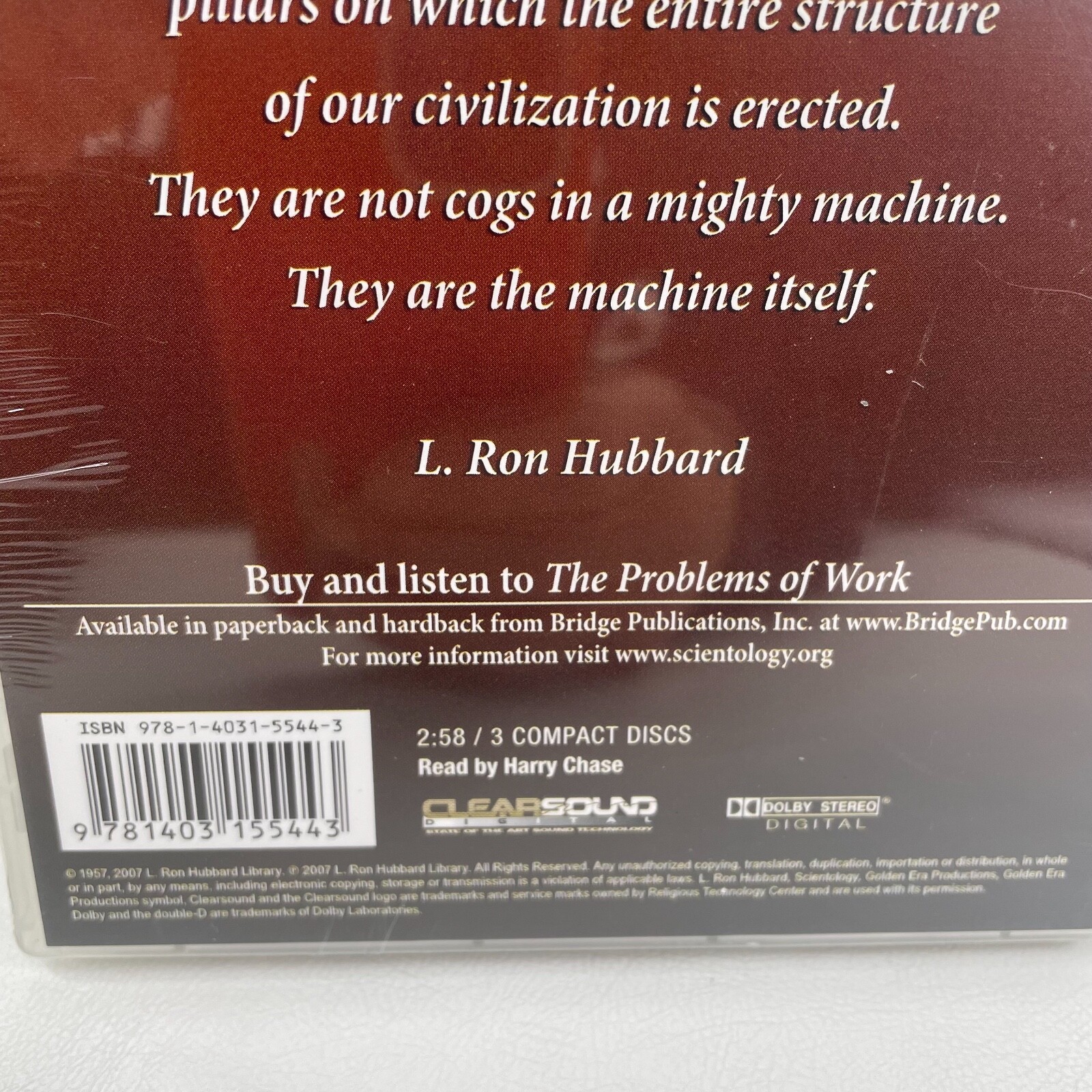 L. Ron Hubbard The Problems Of Work Read By Harry Chase Audio Book New & Sealed
