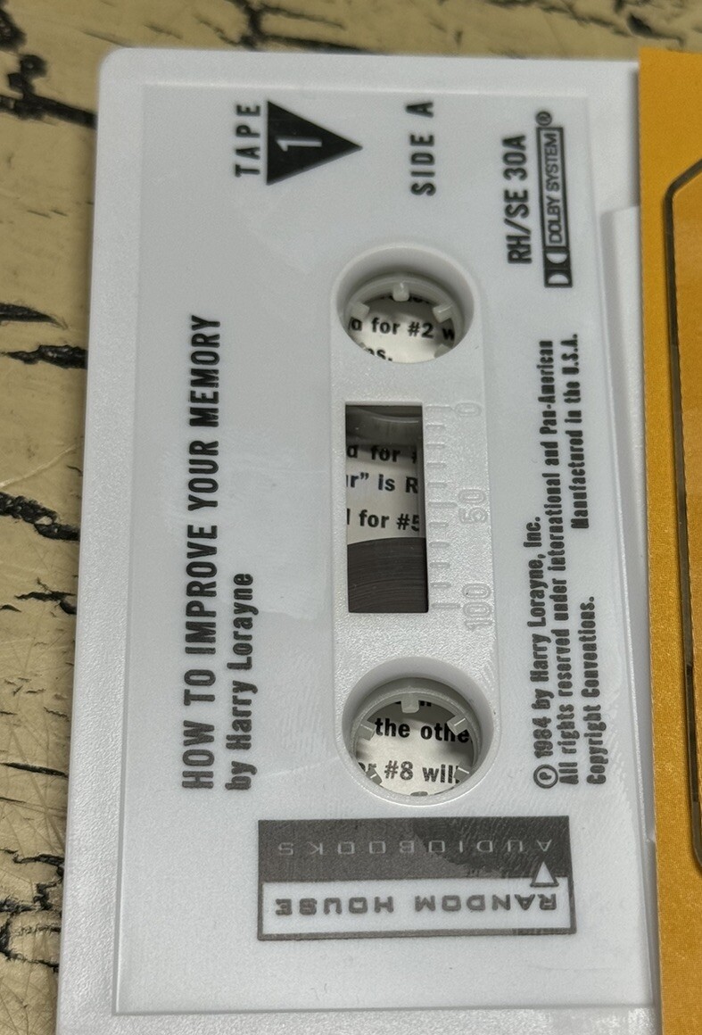 How To Improve Your Memory By Harry Lorayne Audio Book Cassette Tape Audiobook
