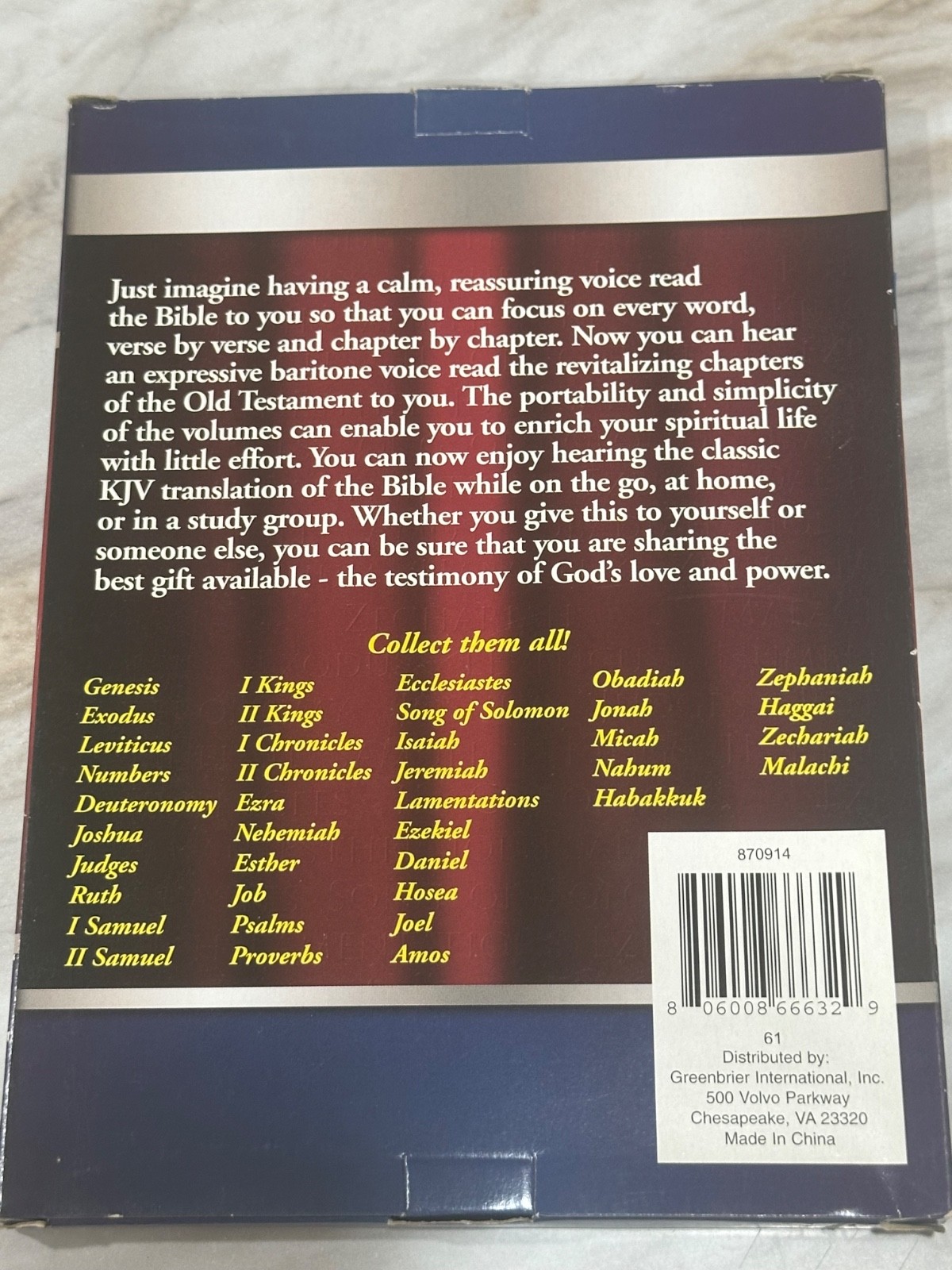Bible On Audio CD Volume 1: Genesis 1-21 New Testament from Dad’s Estate