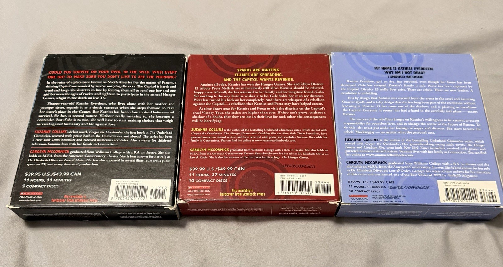 The Hunger Games Catching Fire Mockingjay Trilogy Unabridged CD Audiobook Set