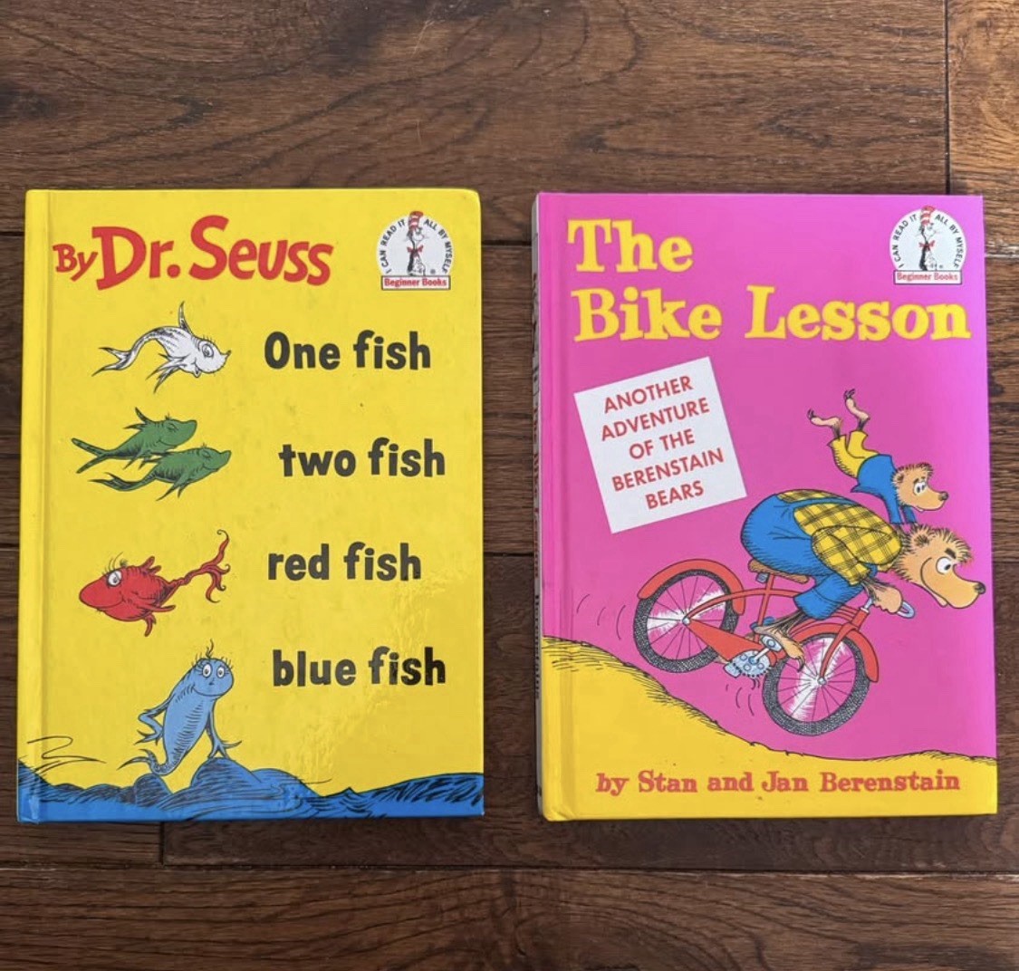 2 Dr. Seuss Vintage Books The Bike Lesson / One Fish Two Fish Red Fish Blue Fish
