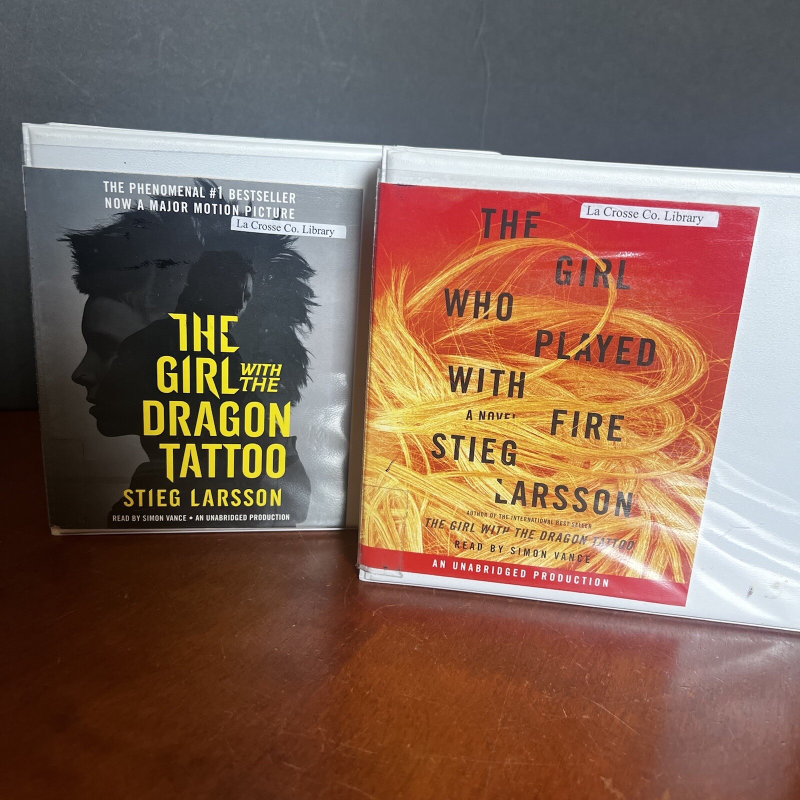 Lot: 2 Stieg Larsson Audio Book CD Set Girl With Dragon Tattoo Who Played Fire
