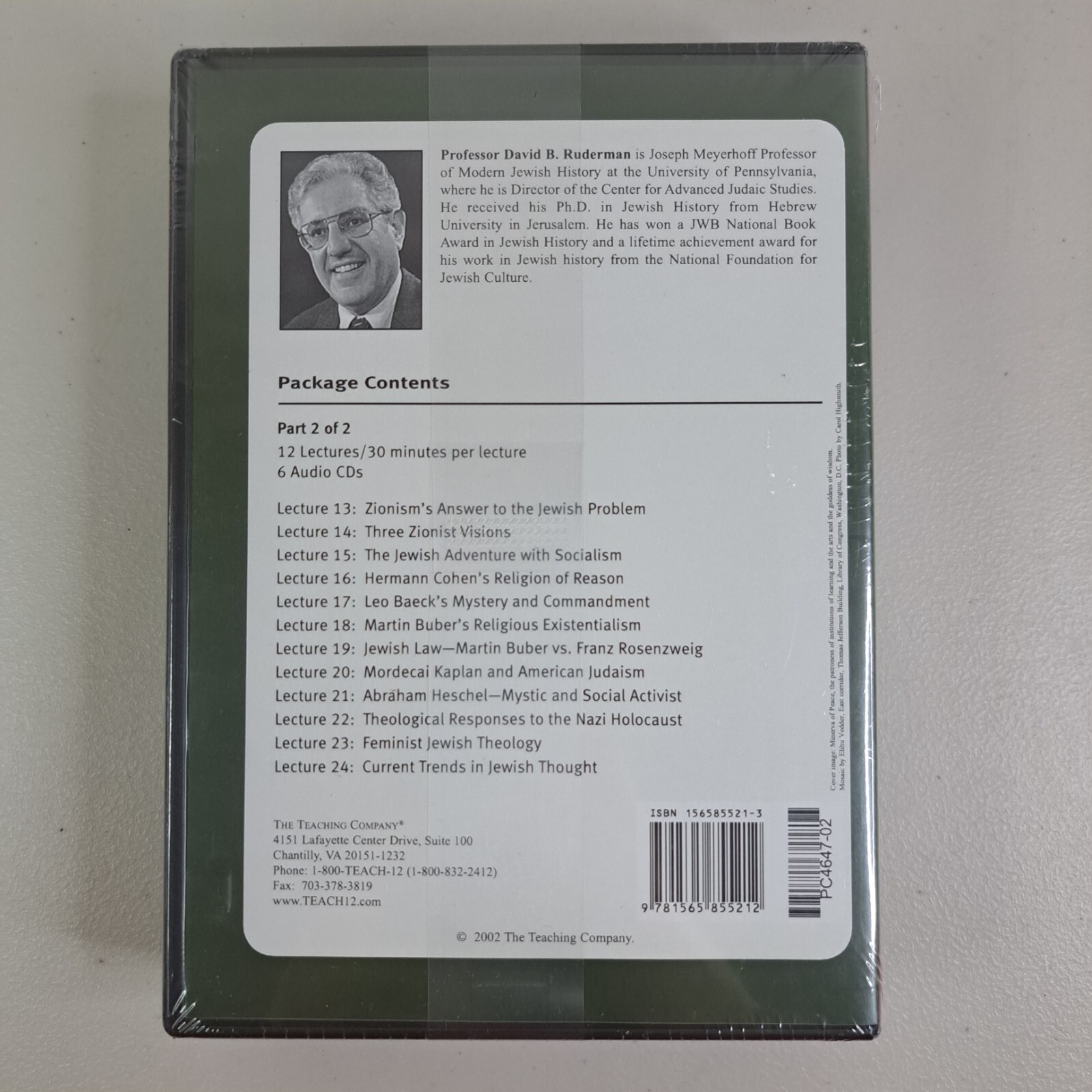 Great Courses JEWISH INTELLECTUAL HISTORY 16th to 20th Century Guidebook + CDs