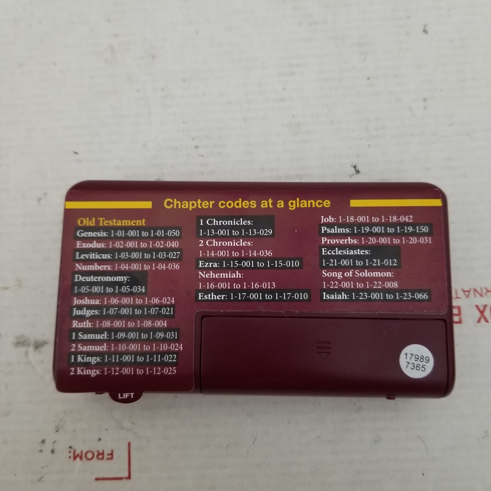 Wonder Bible KJV Talking Audio Bible Player King James Version Tested Working
