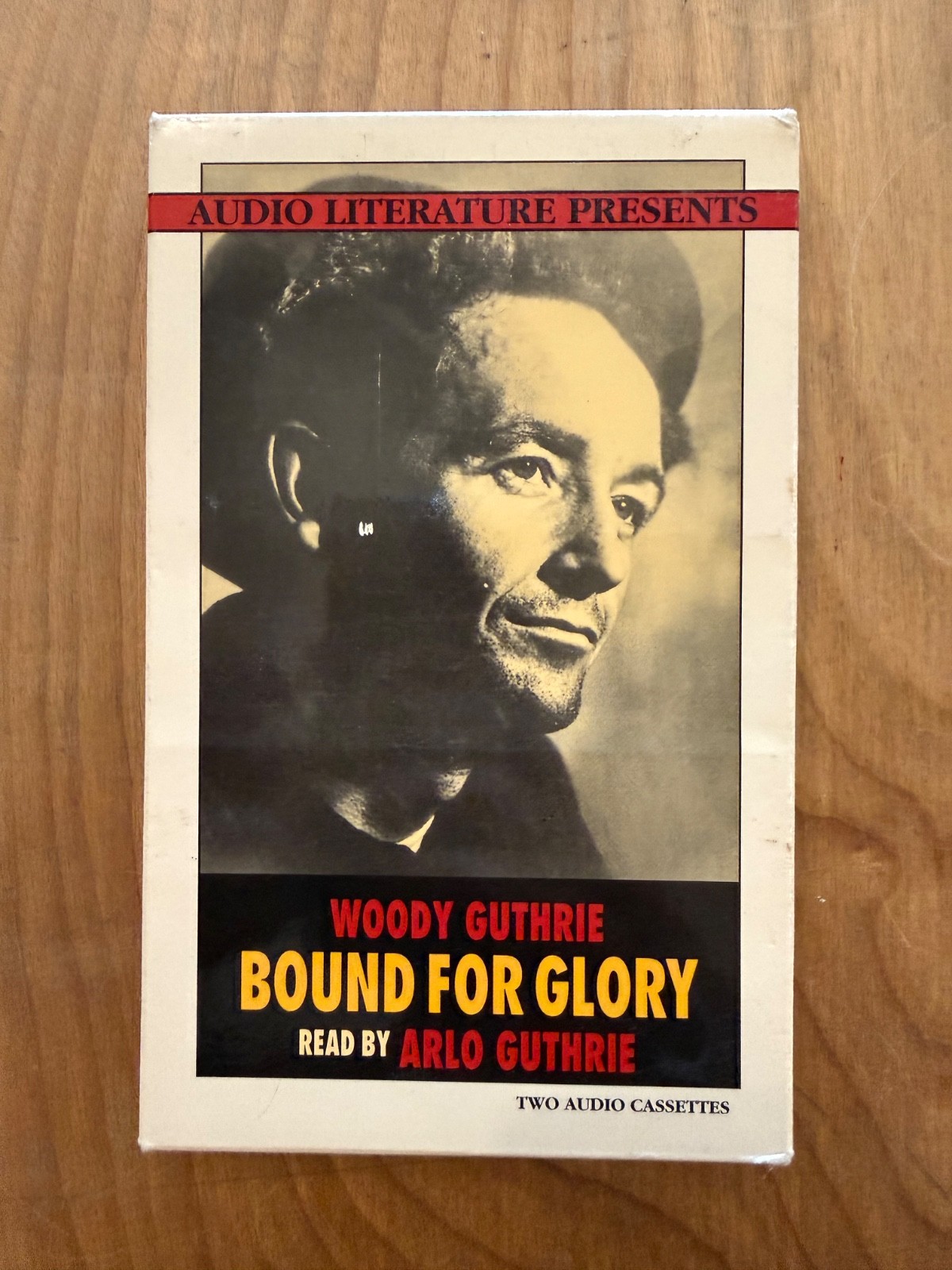 Woody Guthrie Bound for Glory Audiobook 2x Cassette Tape Read by Arlo Audio Lit