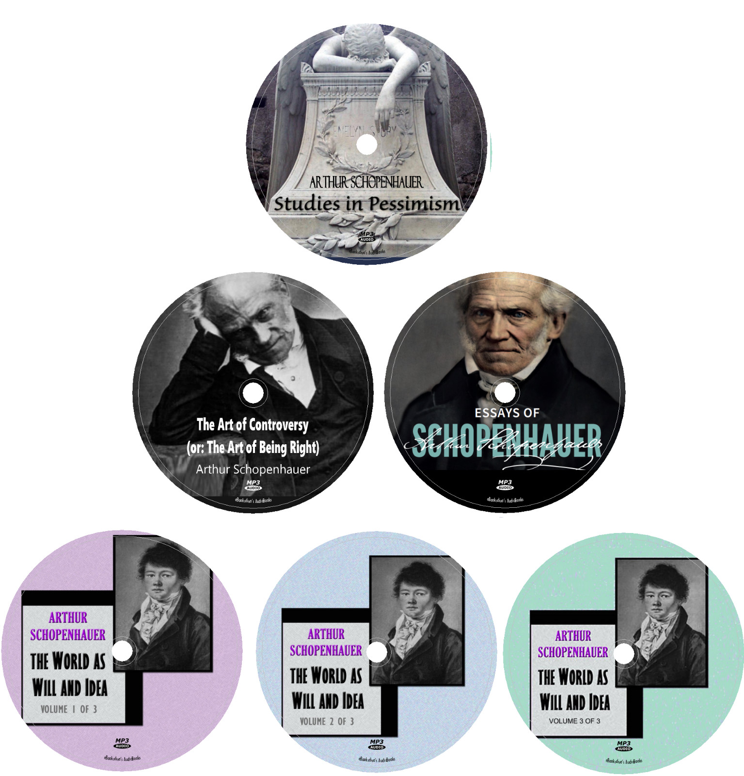 Collected Works of Arthur Schopenhauer Philosophy Audiobooks in 6 MP3 Audio CDs