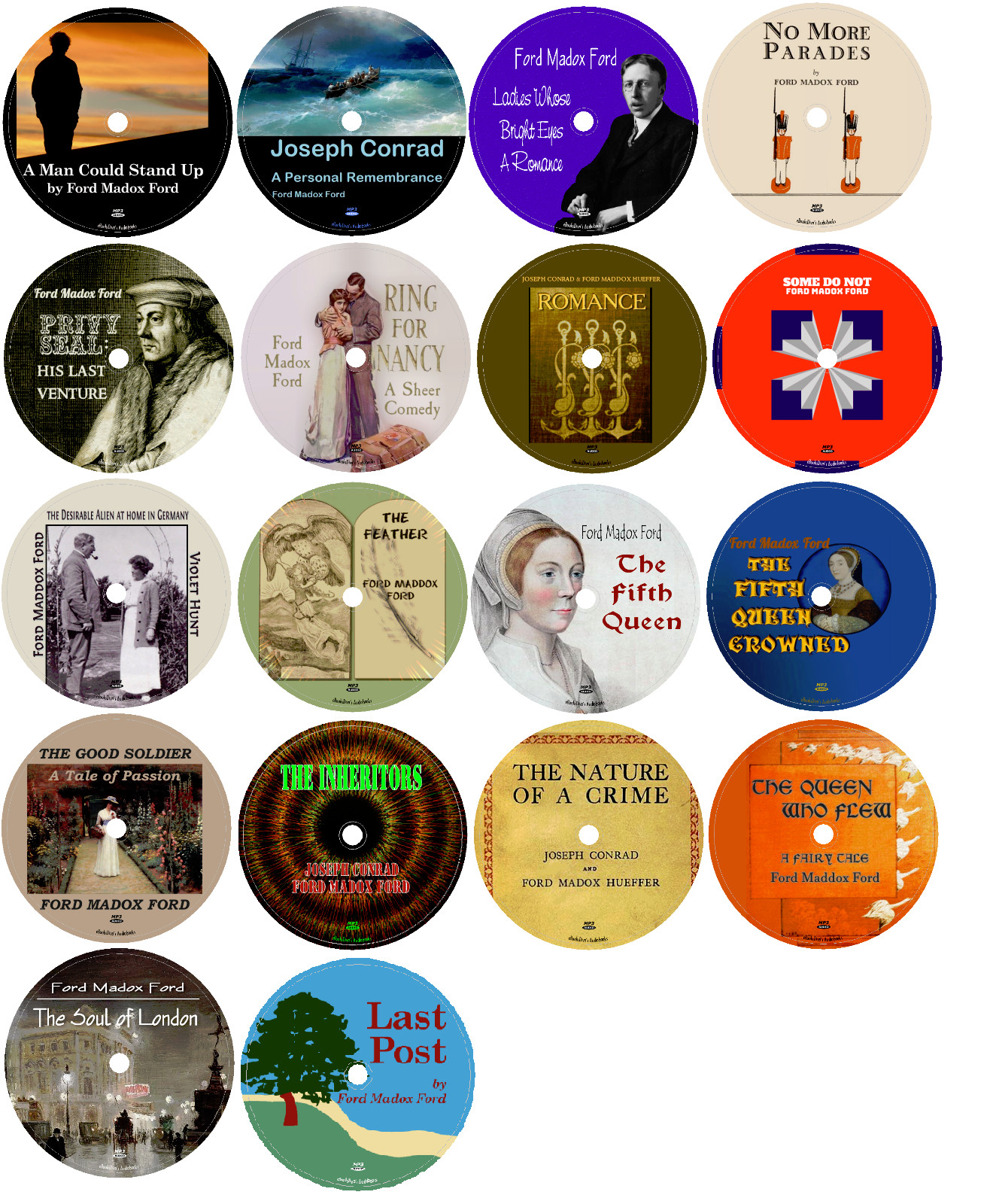 Ford Madox Ford 18 Audiobooks Good Soldier in 18 MP3 Audio CDs