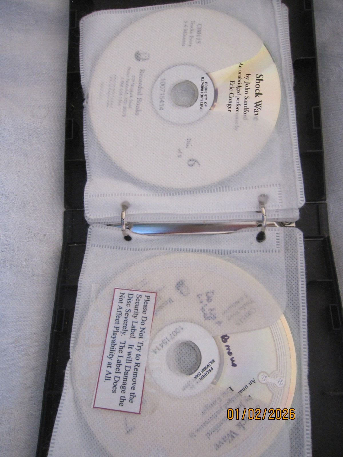 Shock Wave by John Sandford/ a Virgil Flowers Novel book on CD/ 8 CD’s