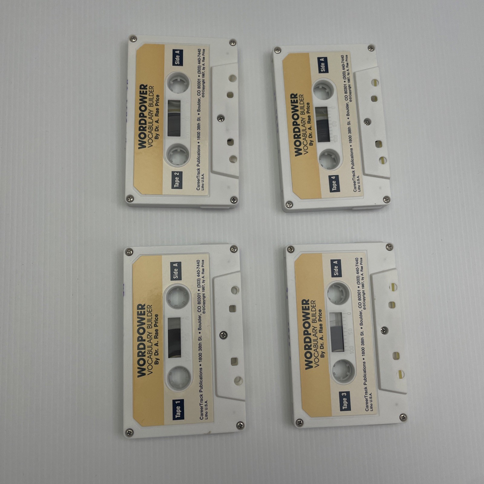 Word Power Vocabulary Builder by A Rae Price — 4 x Audio Cassette Program — 1987