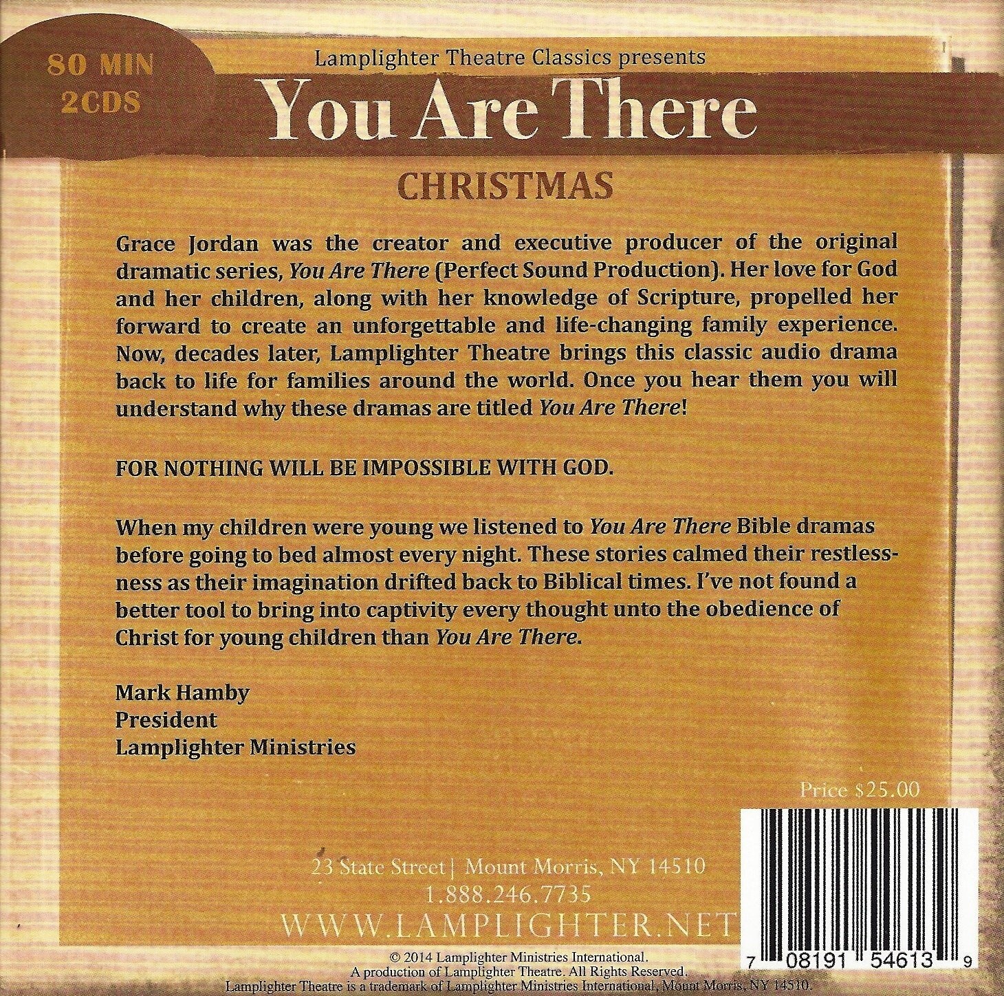 You Are There — Christmas [Lamplighter Theater Classics] (2 CDs) New Sealed