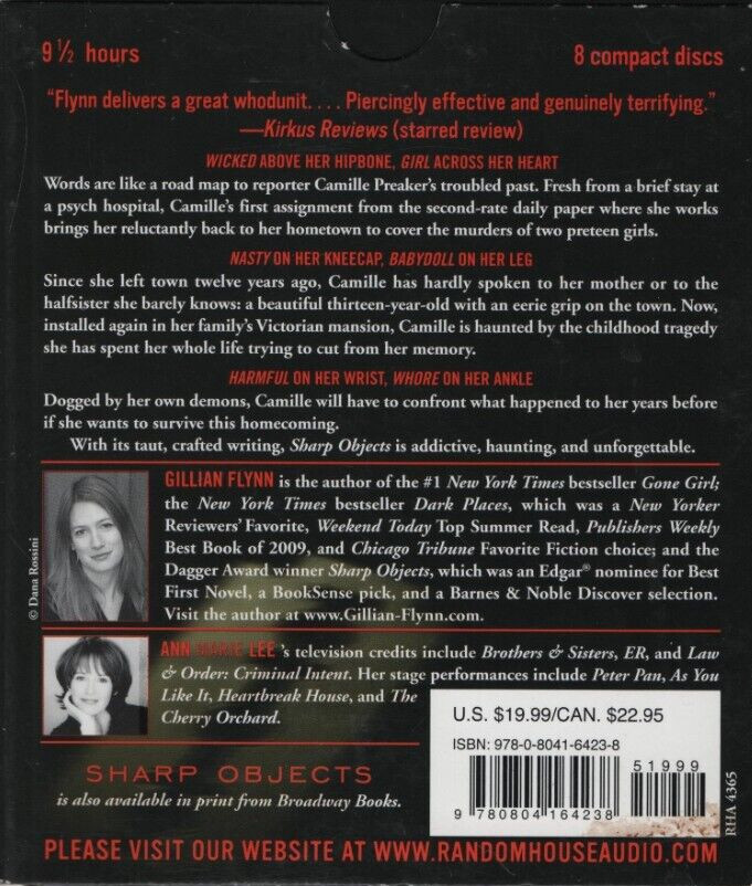 SHARP OBJECTS by Gillian Flynn Unabridged 9.5 Hours on 8 CDs Audio Book new