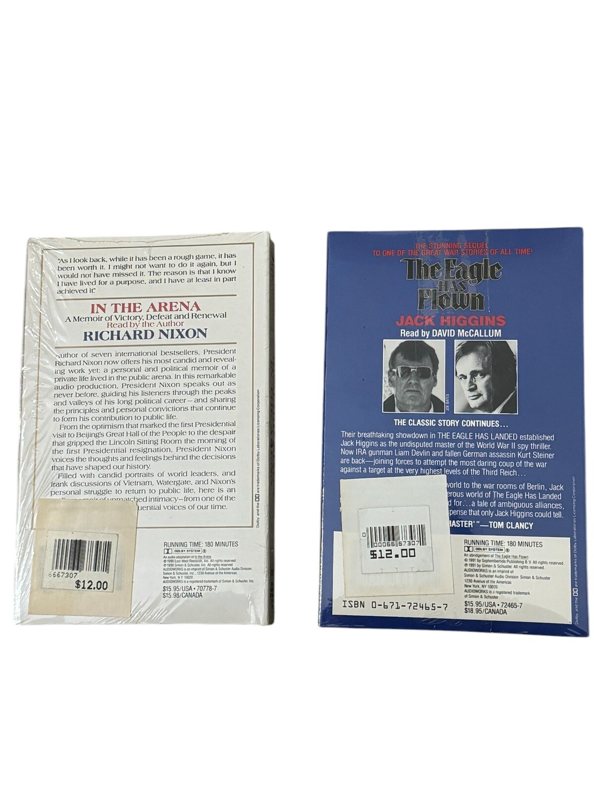 Simon & Schuster Audio Cassettes Richard Nixon / Jack Higgins The Eagle Has