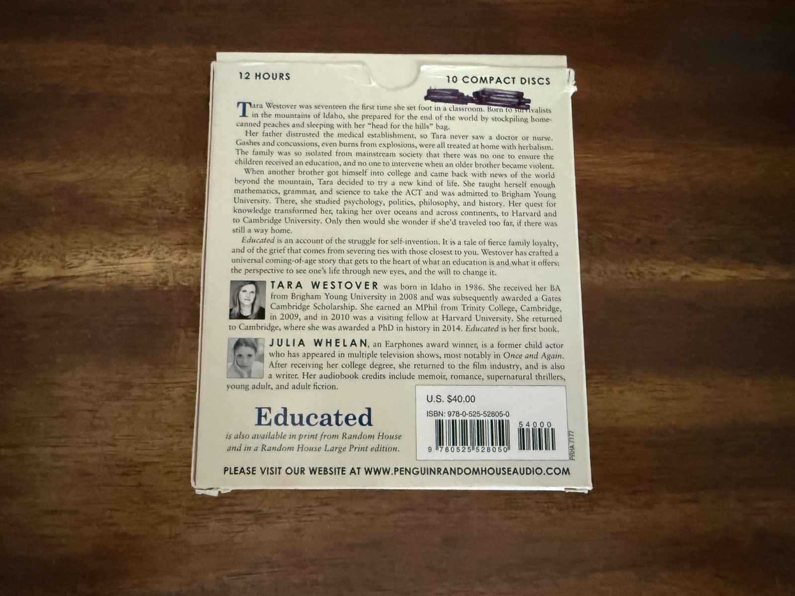 Educated : A Memoir by Tara Westover (2018, Compact Disc, Unabridged edition)