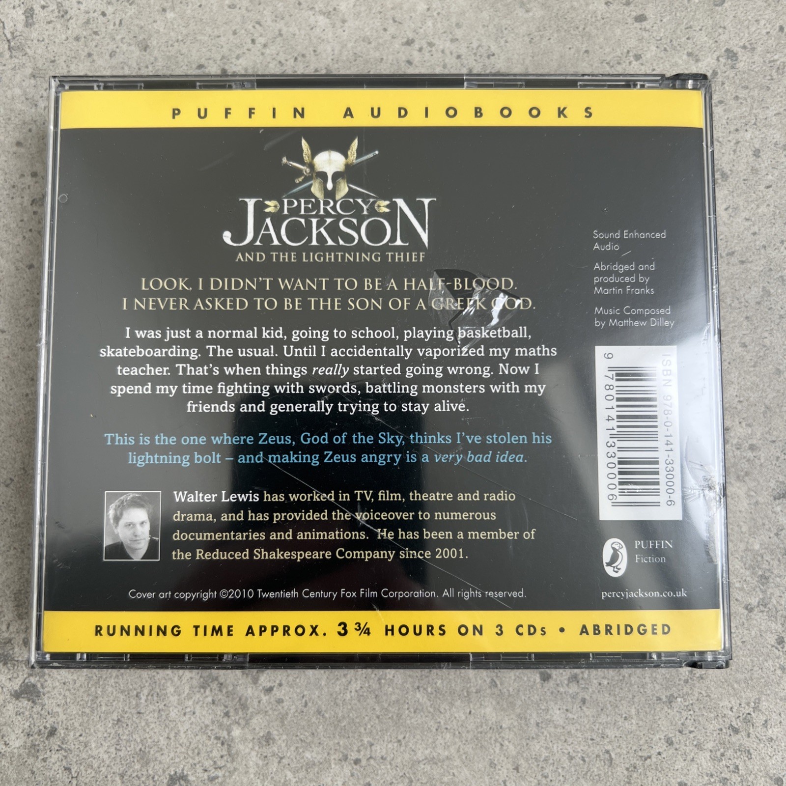 Percy Jackson and the Lightning Thief | Rick Riordan | Audiobook | 3xCD | NEW