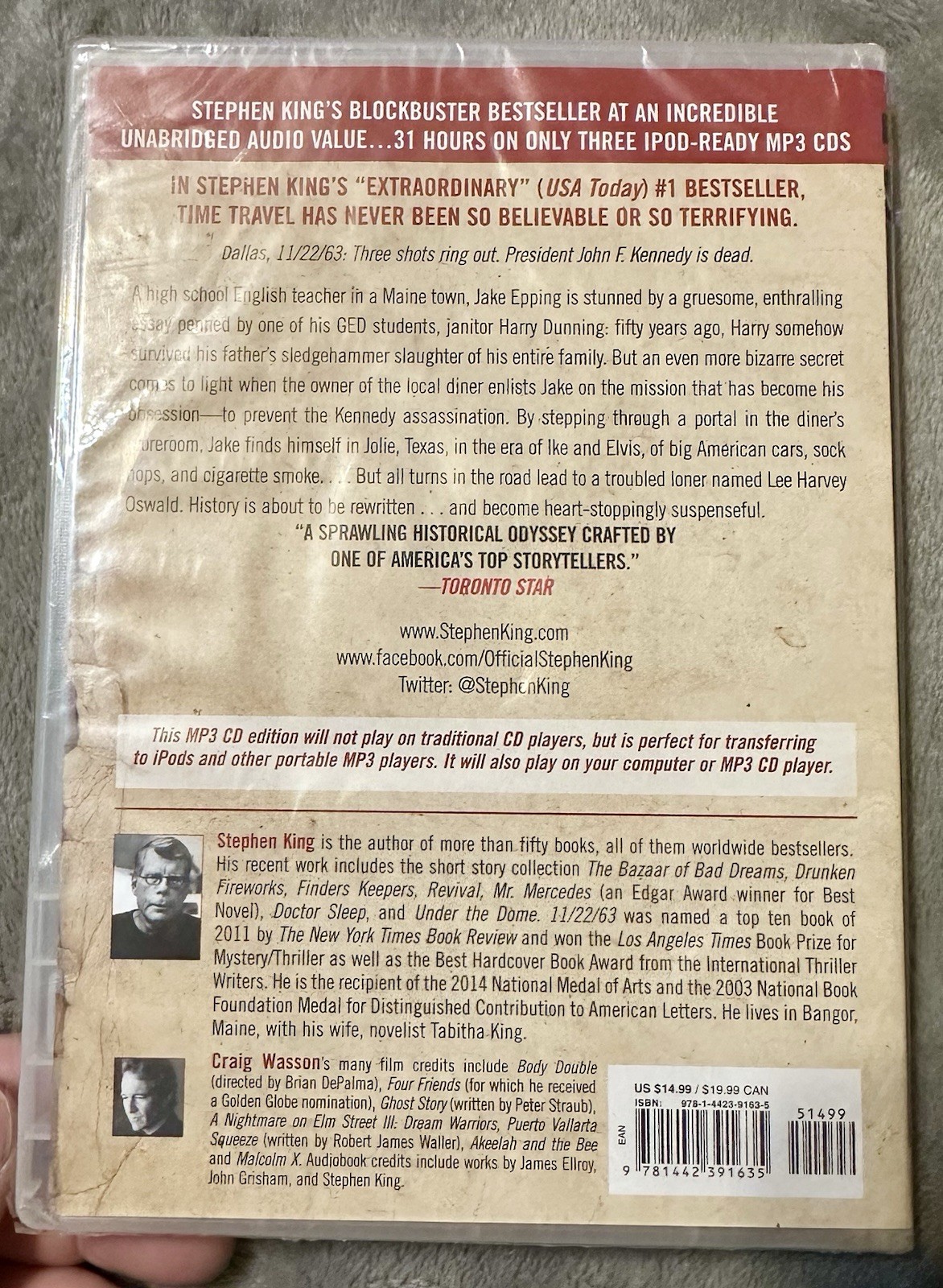 11/22/63: JFK Slain in Dallas — Stephen King — Unabridged Audiobook — MP3CD