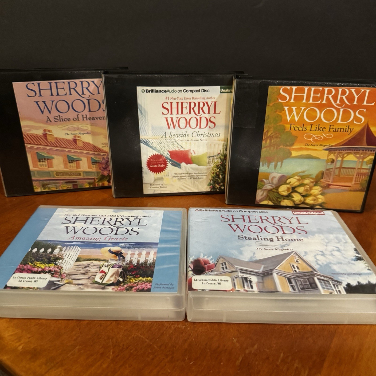 Lot: 5 Sherryl Woods Audio Book CD Feels Like Family Slice Heaven Christmas