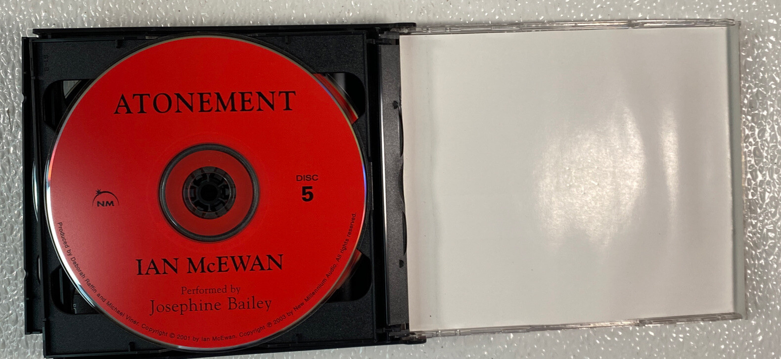 Atonement by Ian McEwan — CD Audiobook 5 Disk Set 2001 Joseph Bailey