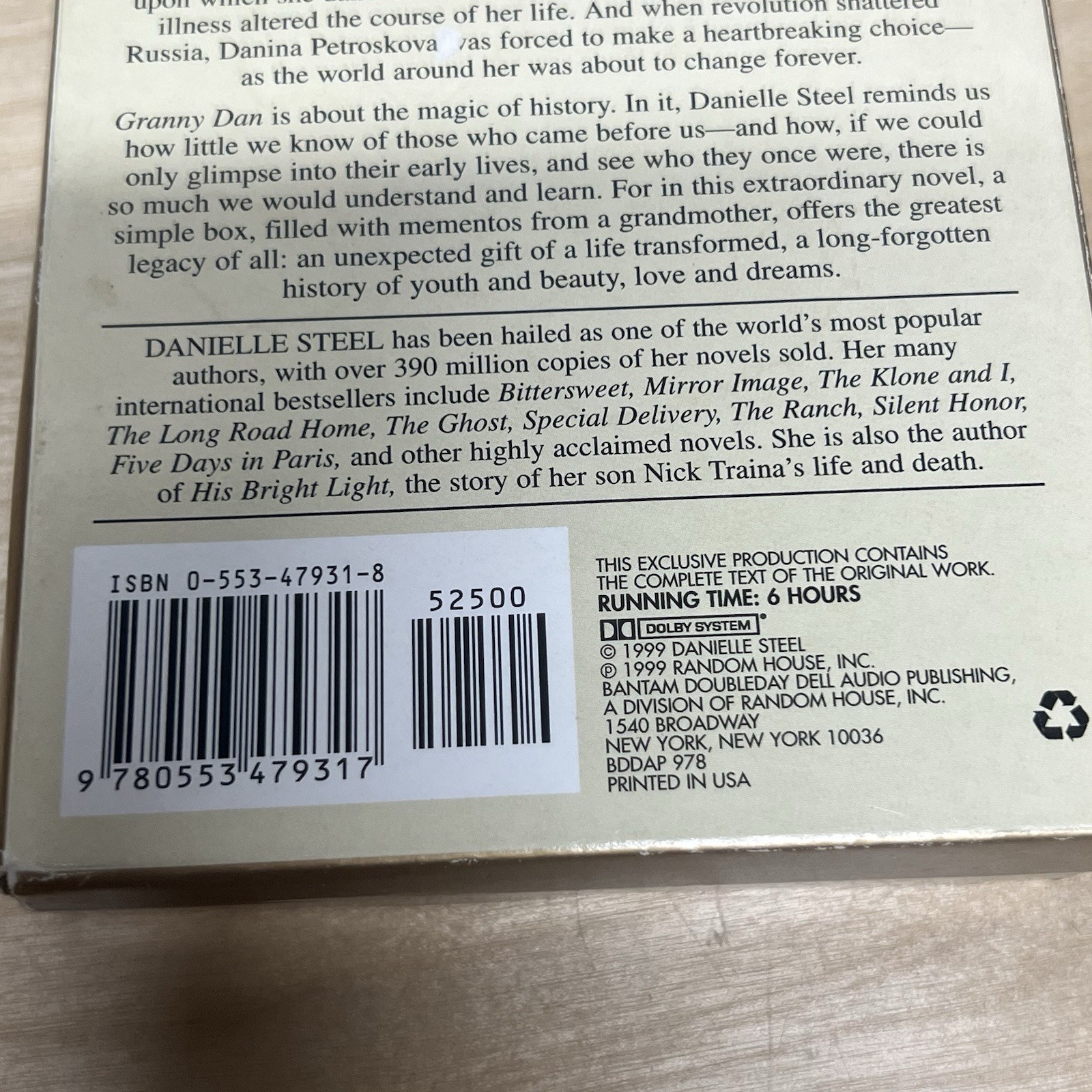 Danielle Steele 2 Audiobooks Cassette «Granny Dan» & «The House on Hope Street»
