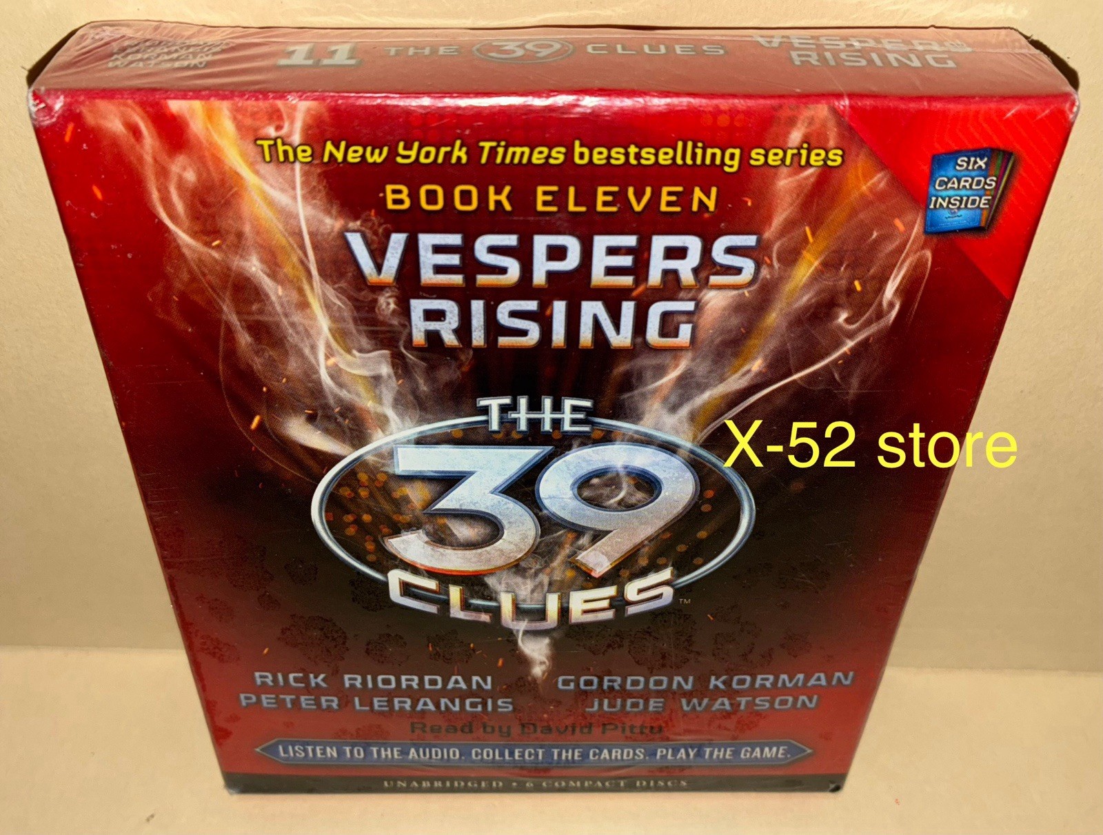 The 39 Clues Book 11 Vespers Rising audiobook CD with 6 Cards Rick Riordn SEALED